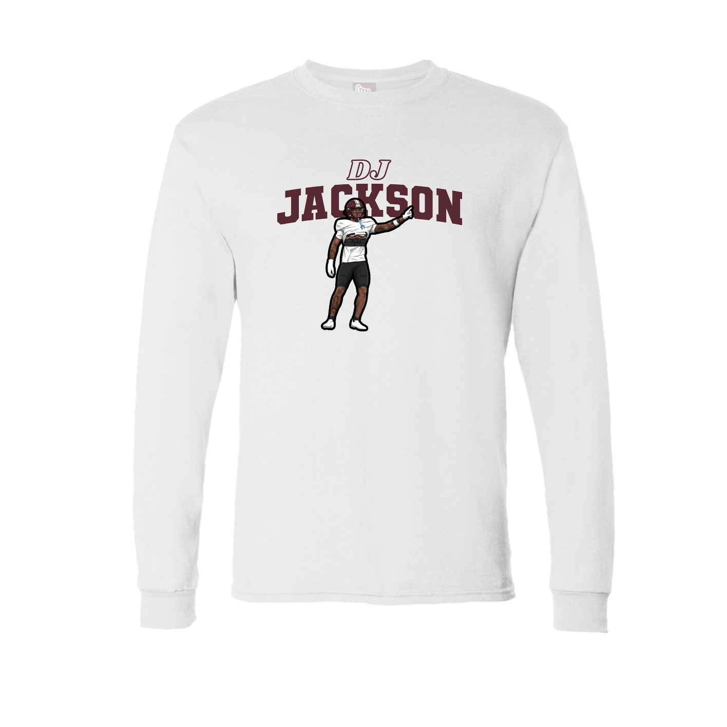 Long Sleeve Tee — Name Arch in White