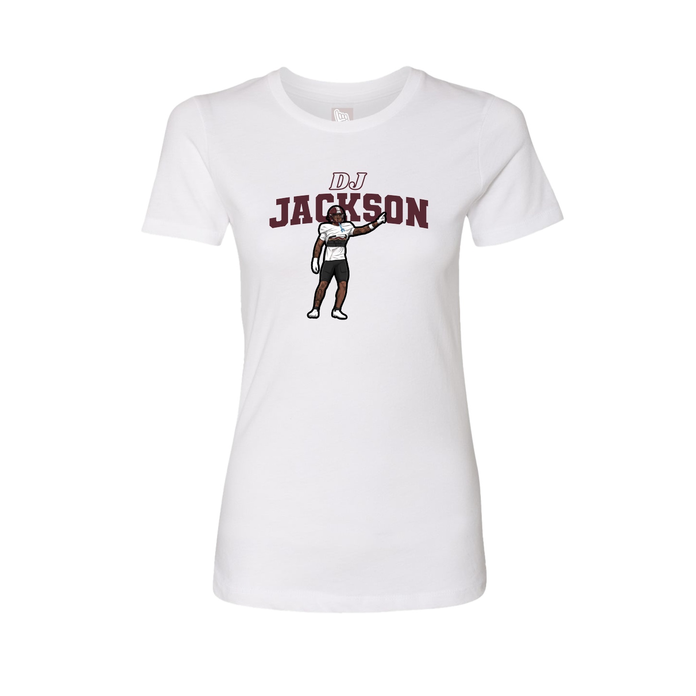 Fitted Women's Tee — Name Arch in White