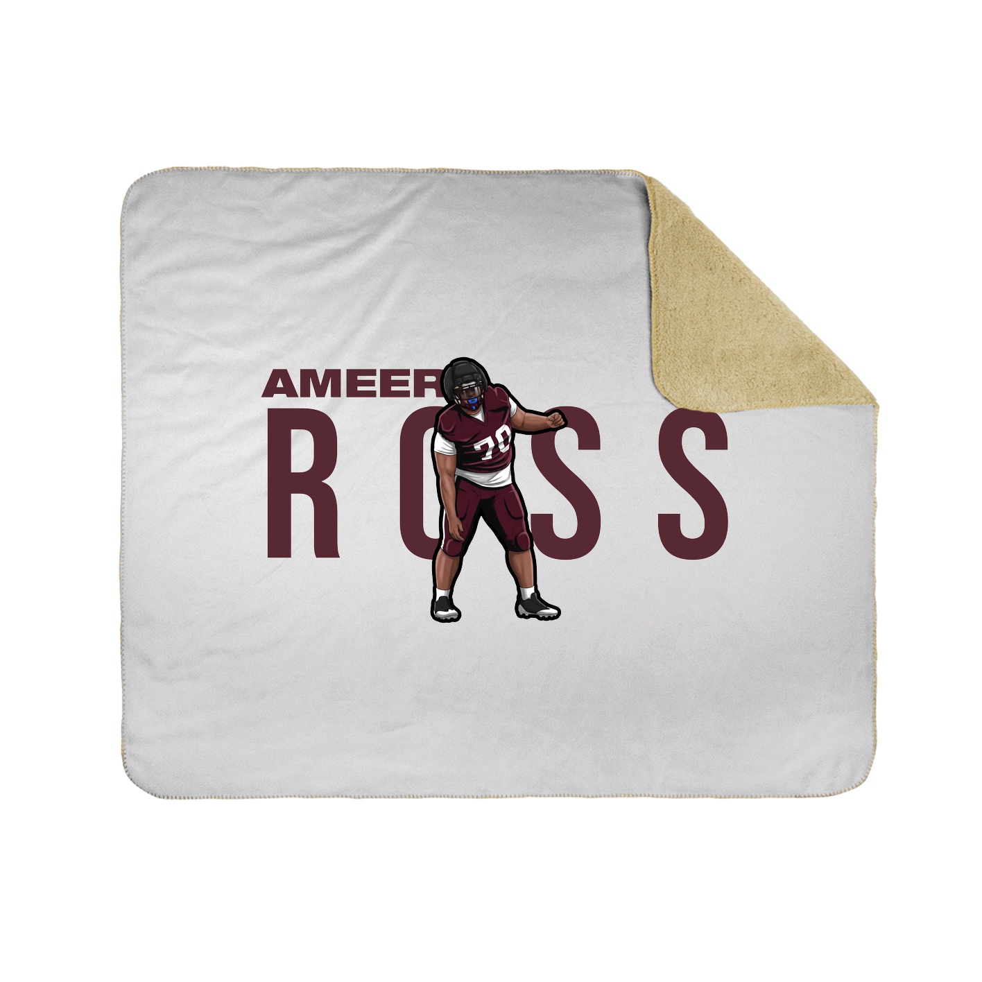 Throw Blanket — Player Name in White