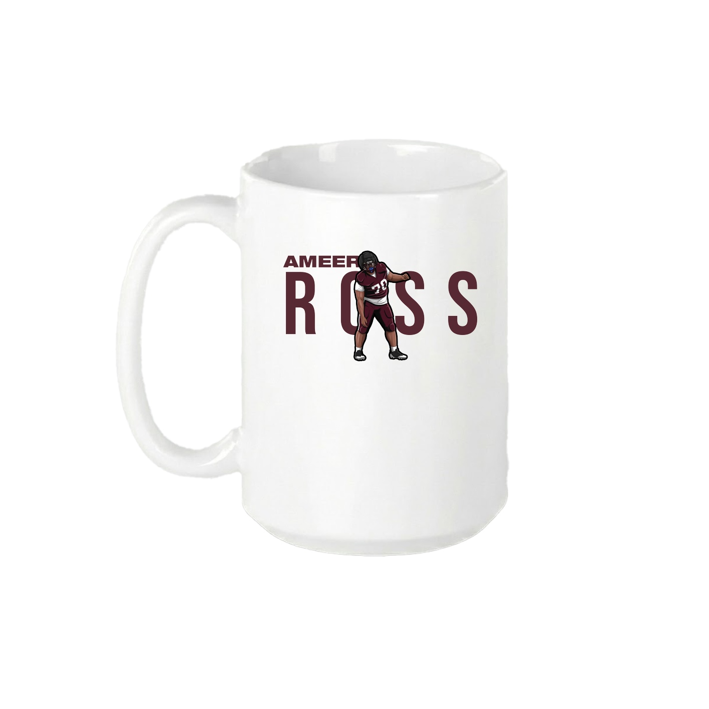 15oz Coffee Mug — Player Name in White