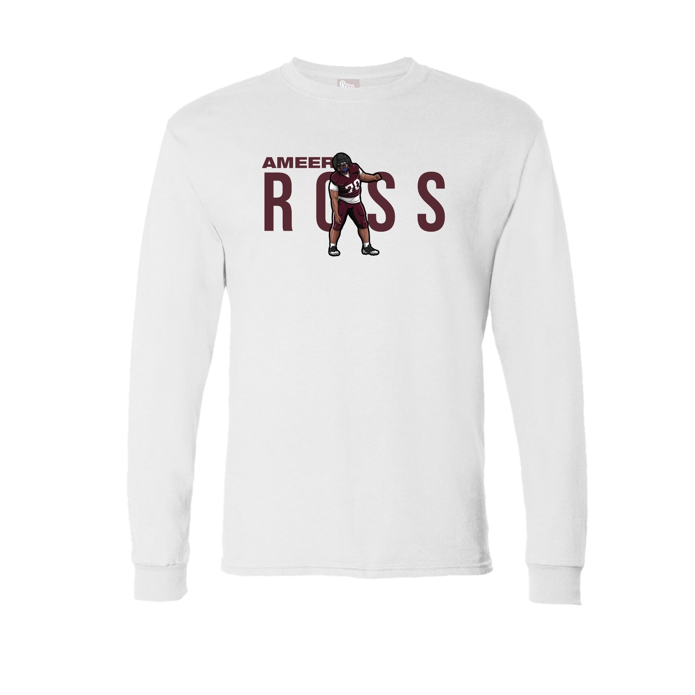 Long Sleeve Tee — Player Name in White