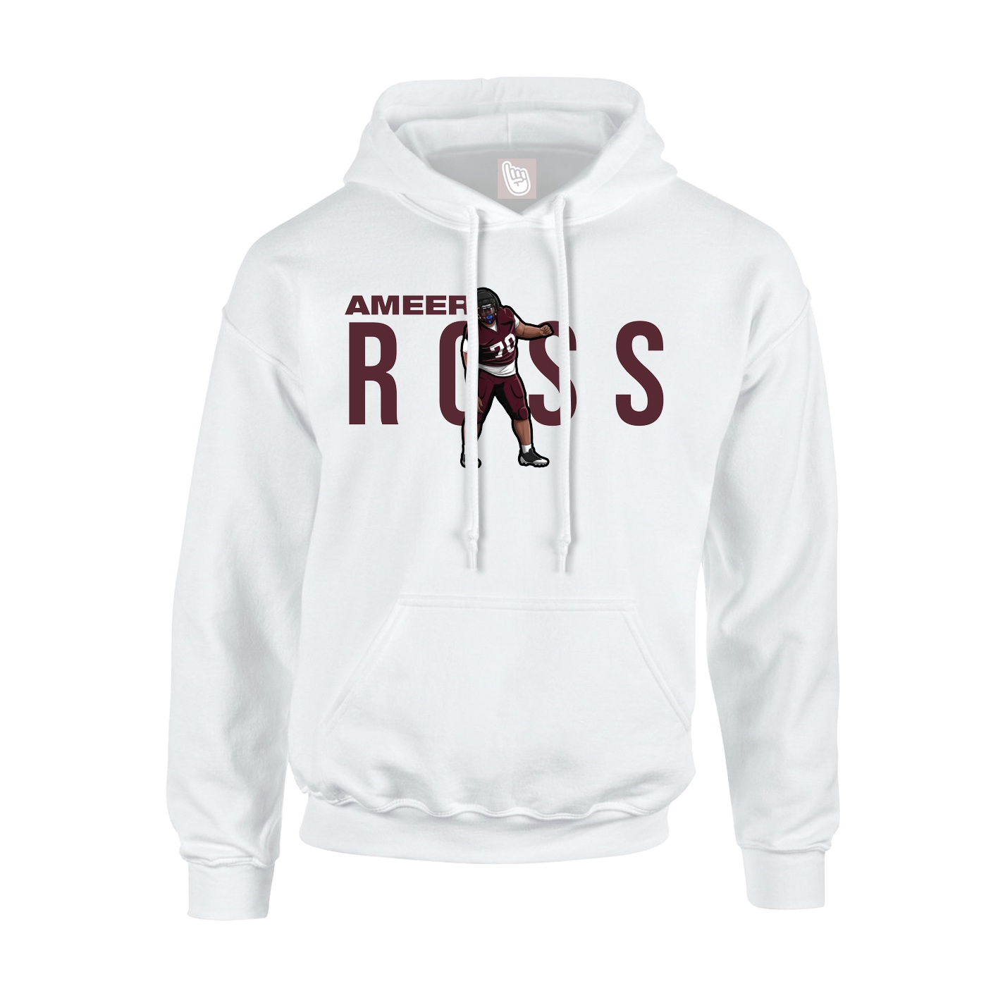 Youth Hoodie — Player Name in White