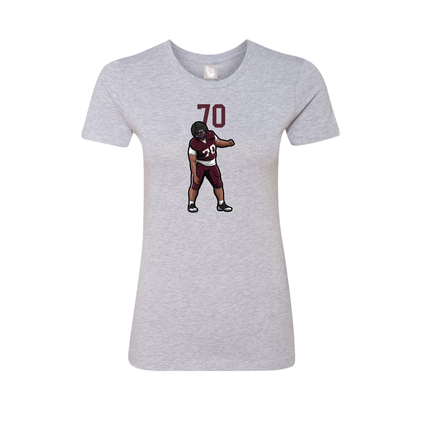 Fitted Women's Tee — Number Top in Grey
