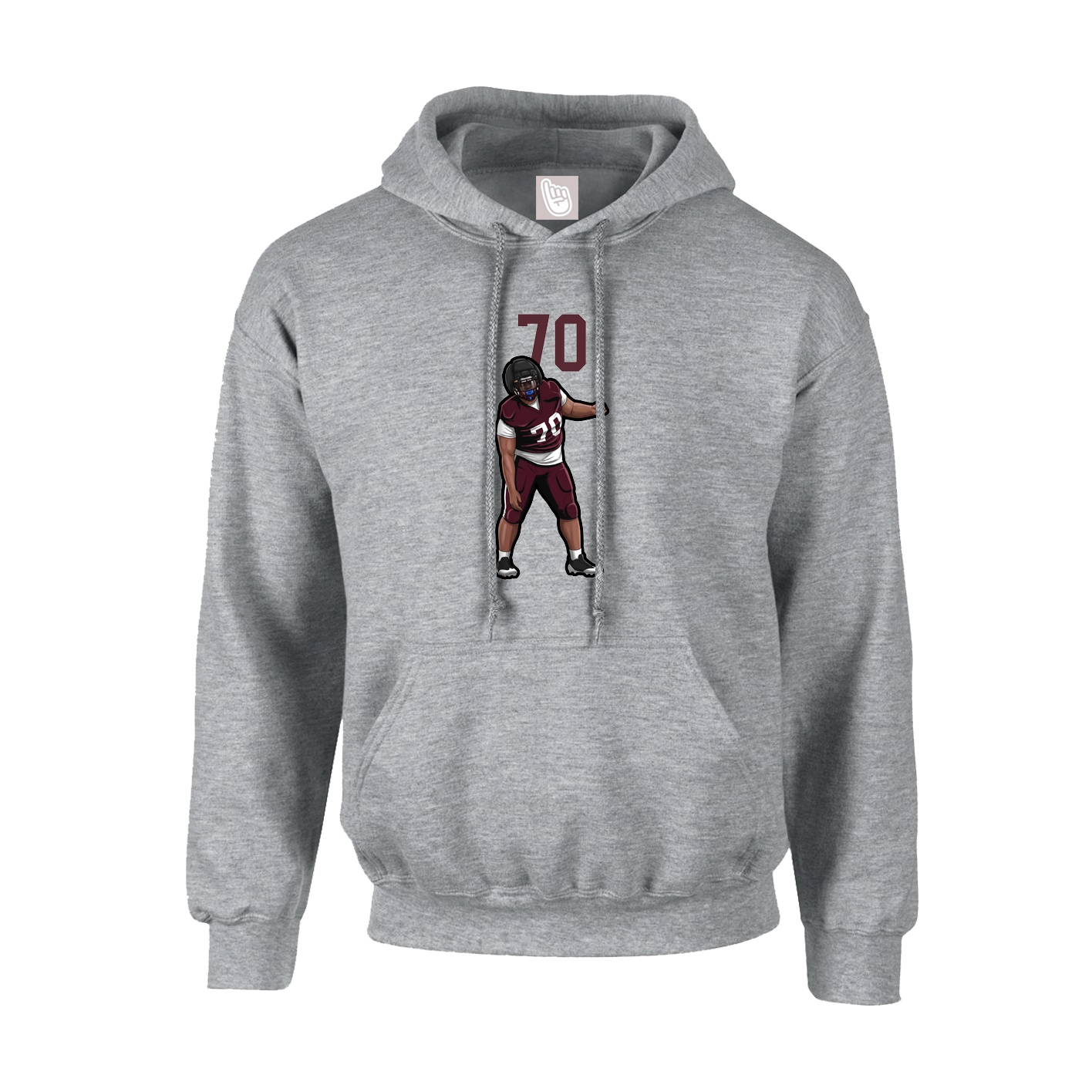 Hoodie — Number Top in Grey