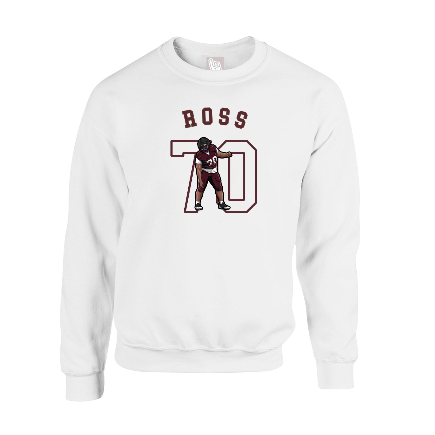 Fleece Crew — Shirsey Arch in White
