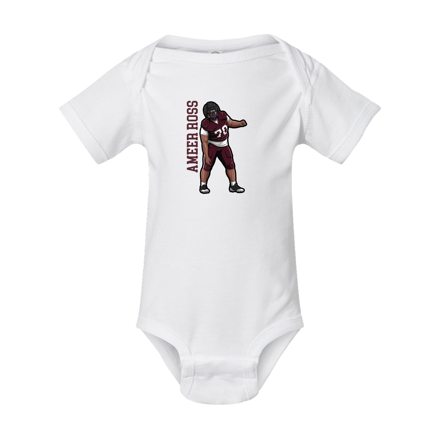 Baby Onesie — Name Vertical in White