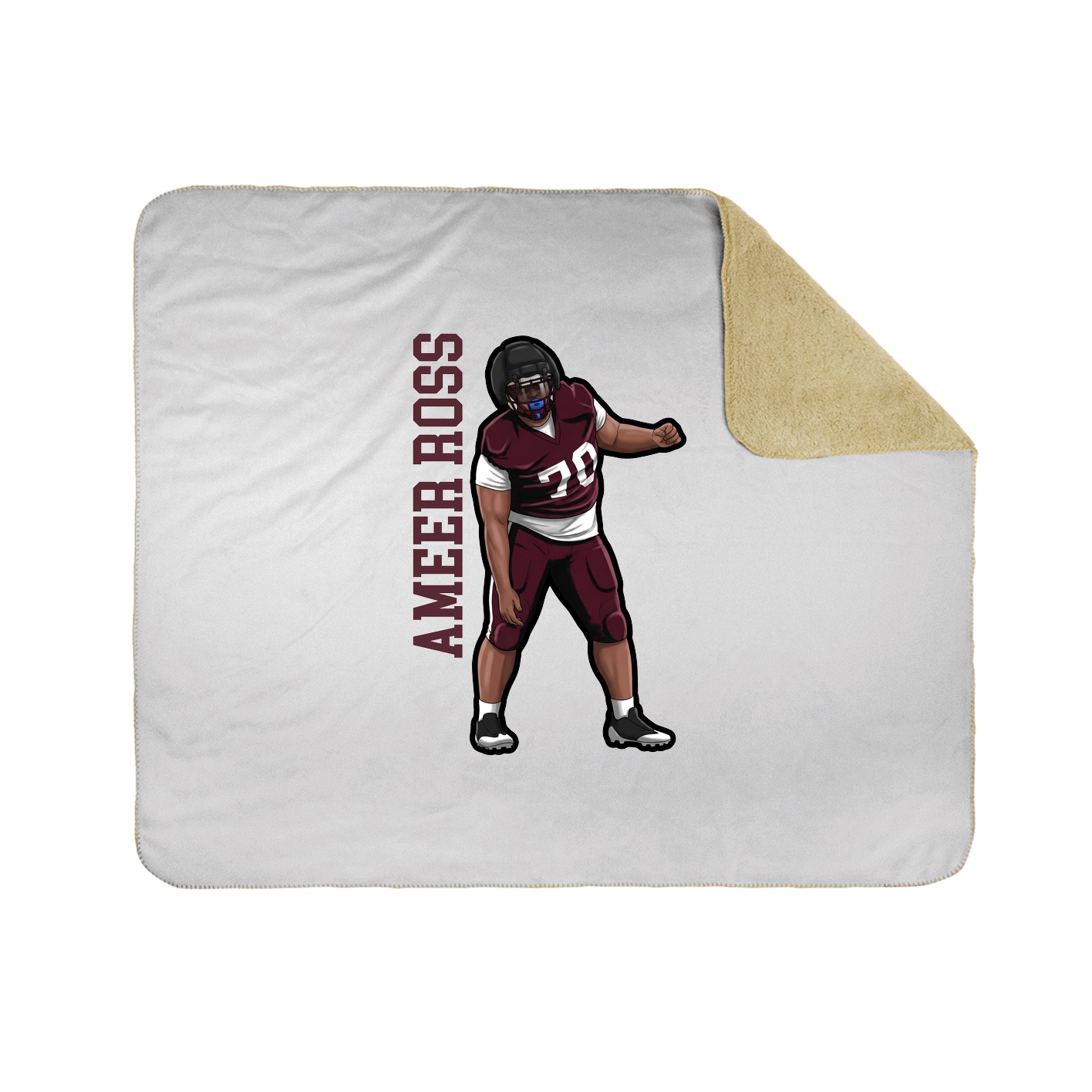 Throw Blanket — Name Vertical in White