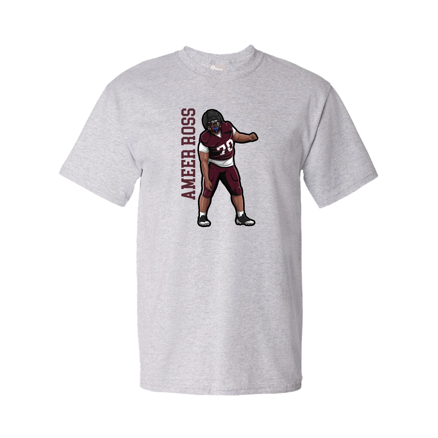 Youth Tee — Name Vertical in Grey