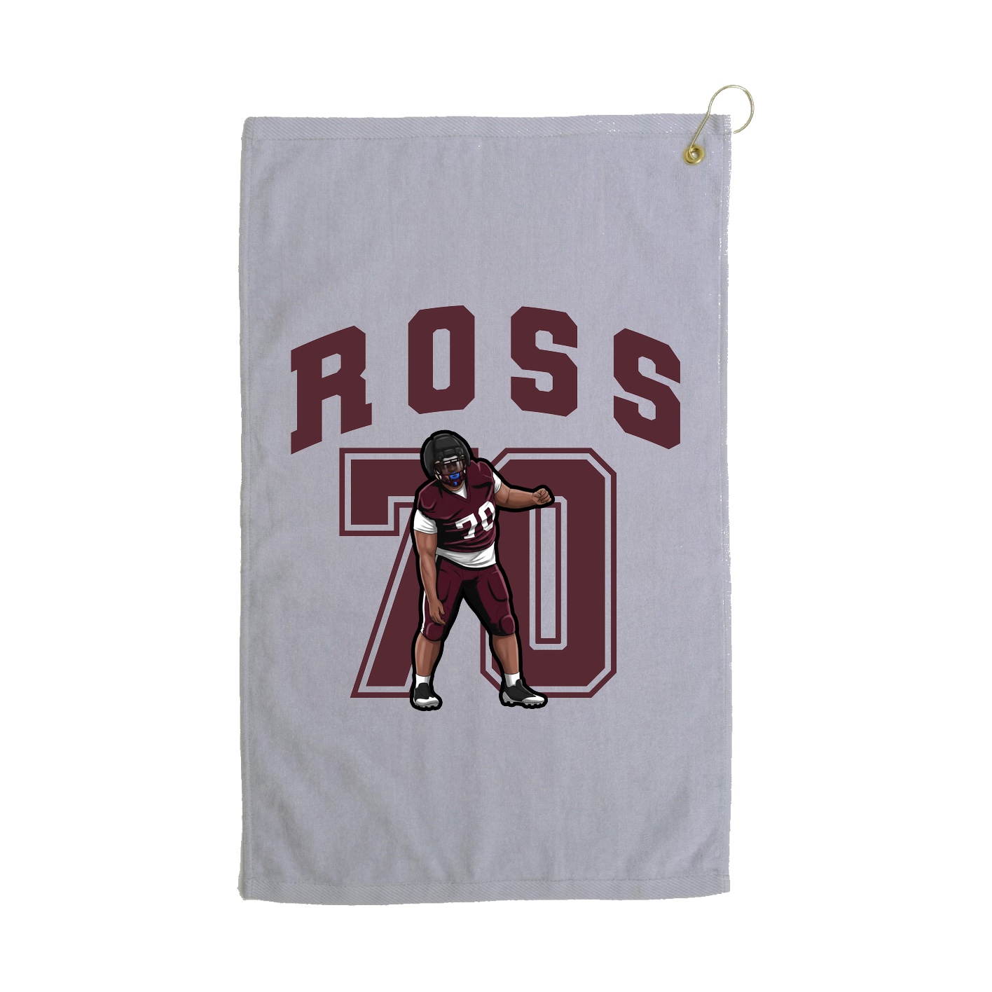 Golf Towel — Number in Grey