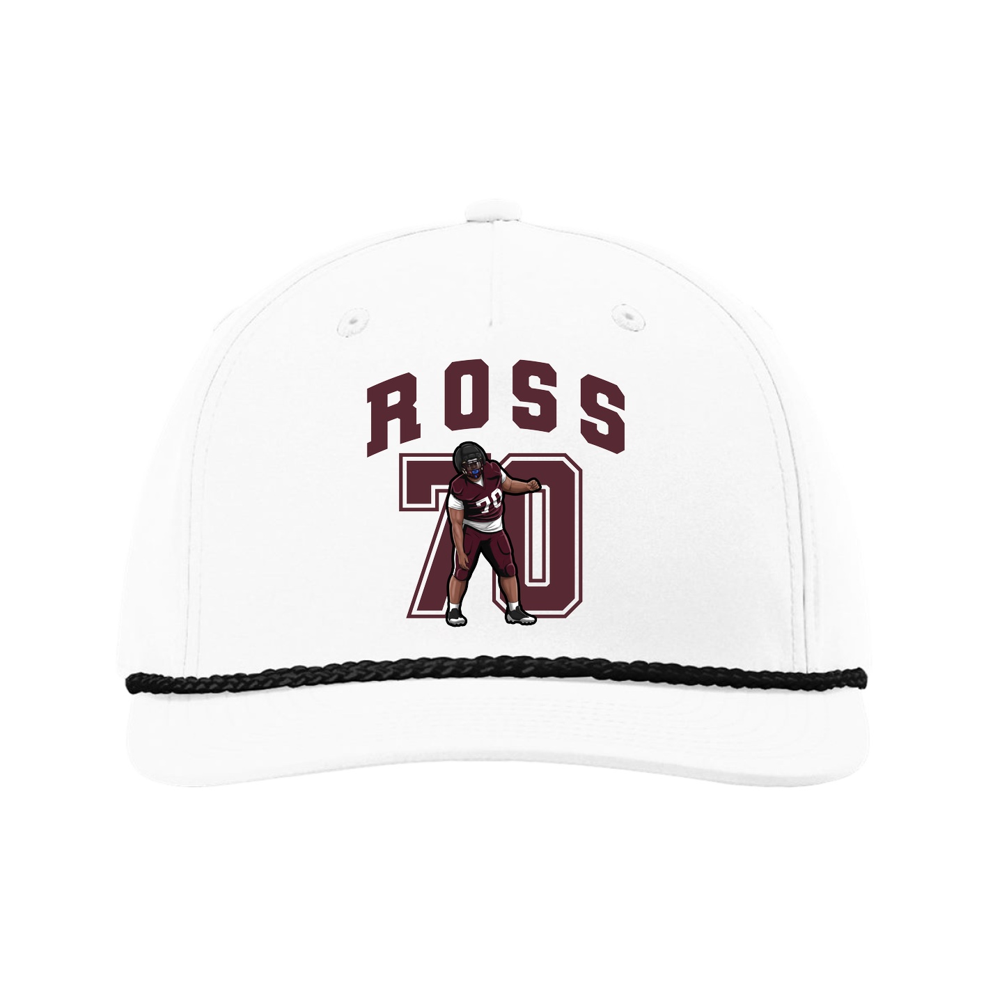 Five-Panel Classic Rope Cap — Number in White