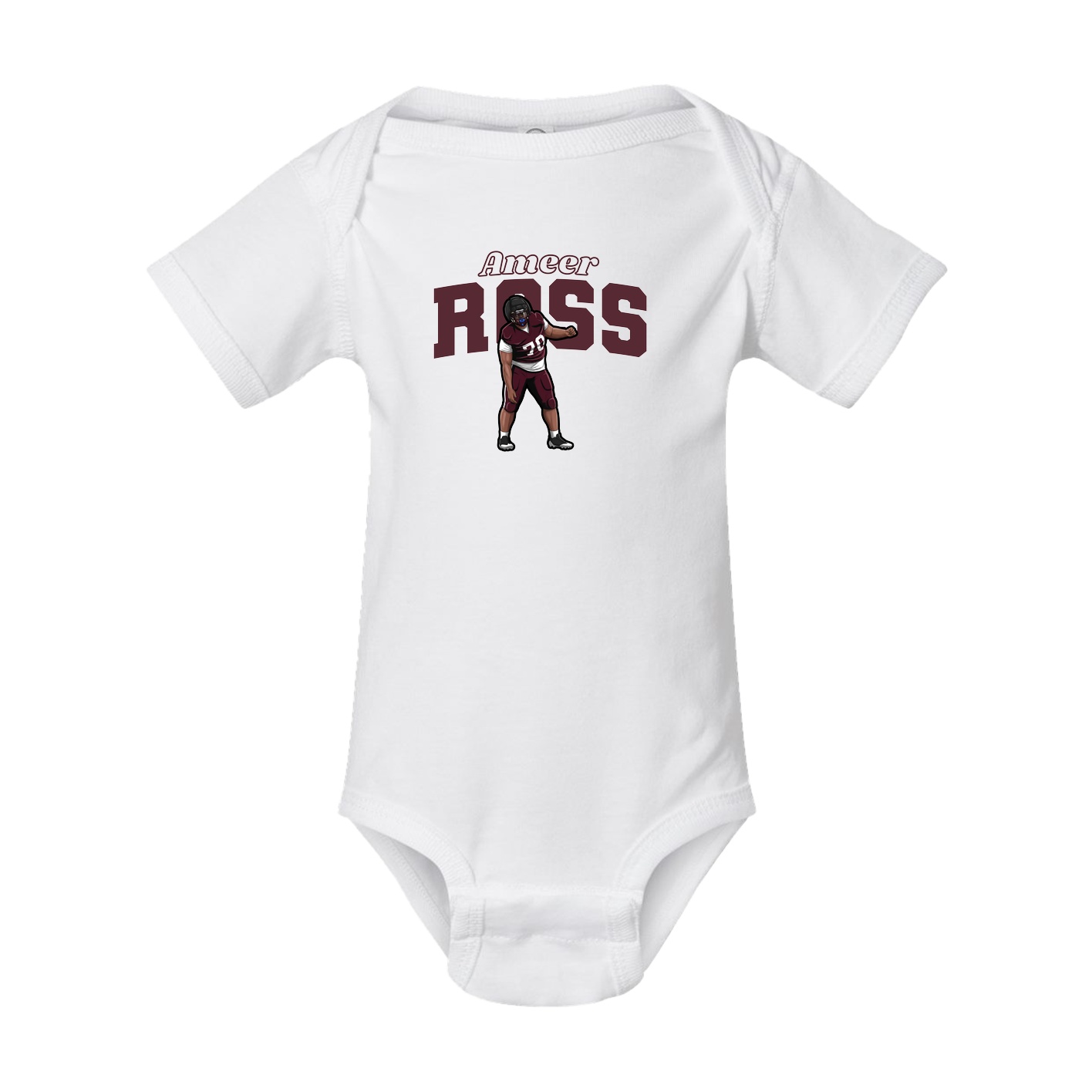 Baby Onesie — Name Arch in White