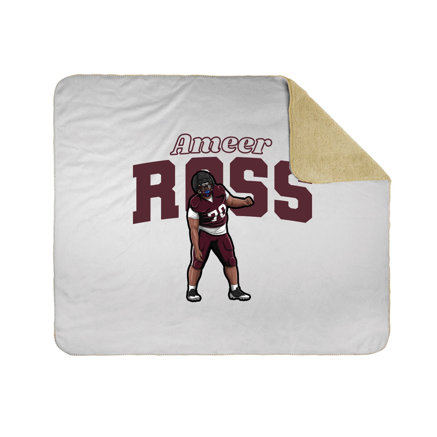 Throw Blanket — Name Arch in White