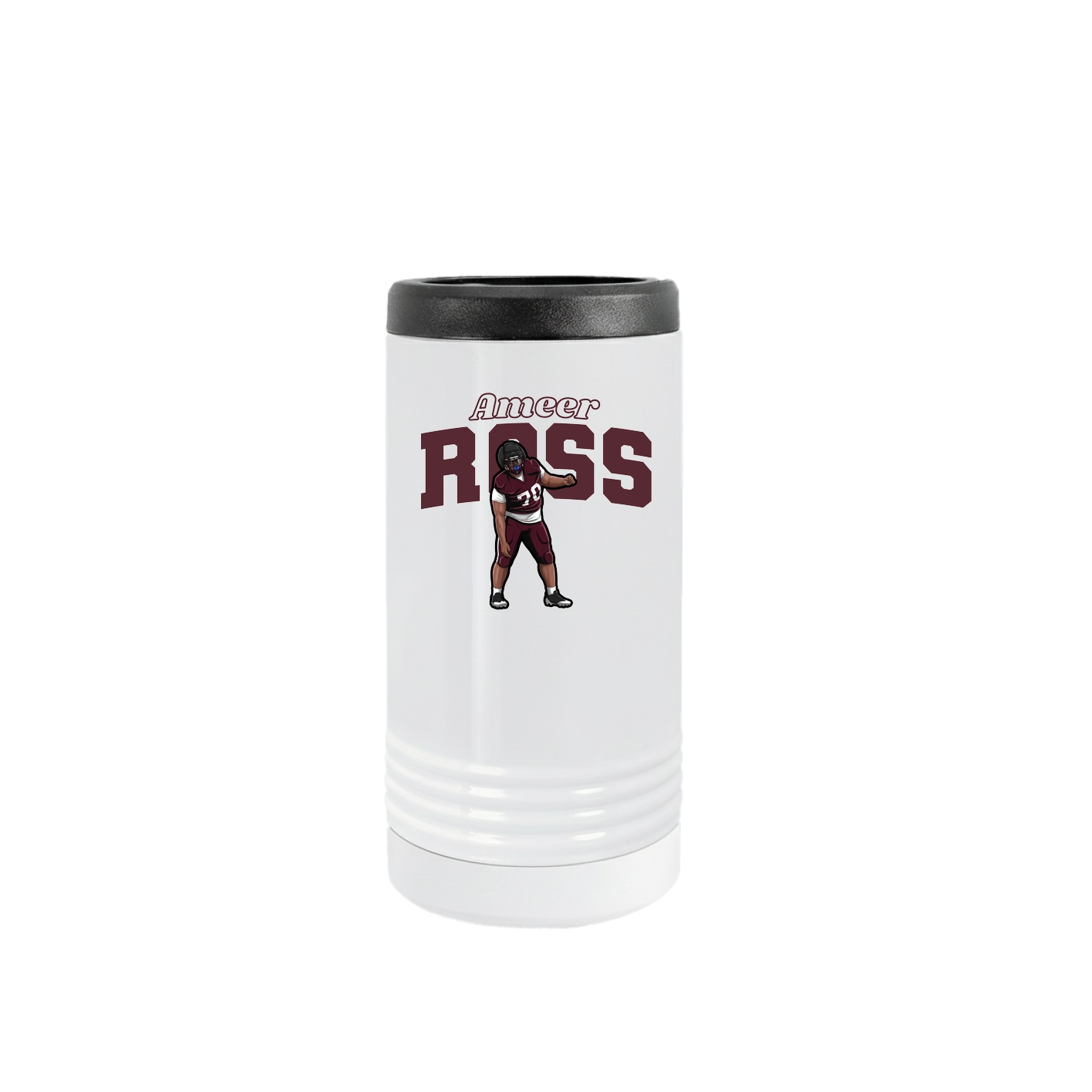 Slim Beverage Holder — Name Arch in White