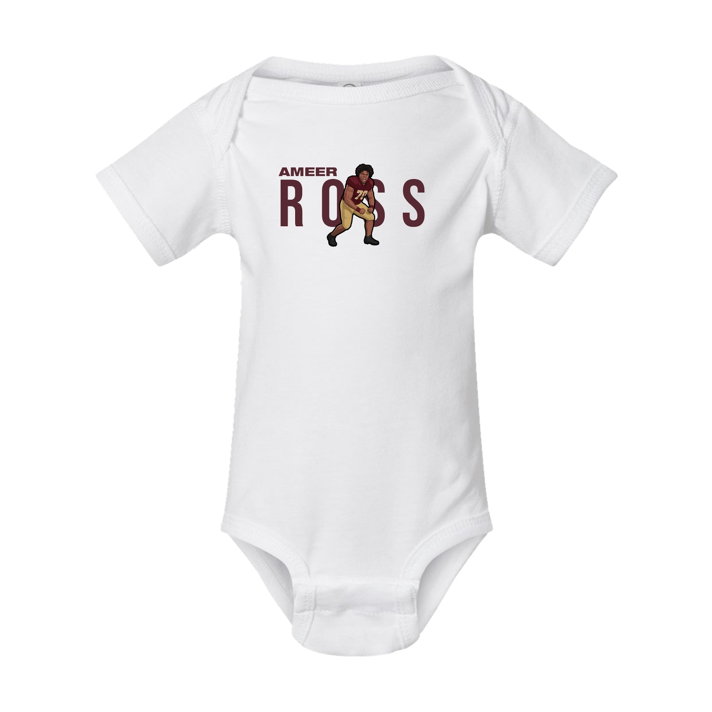 Baby Onesie — Player Name in White