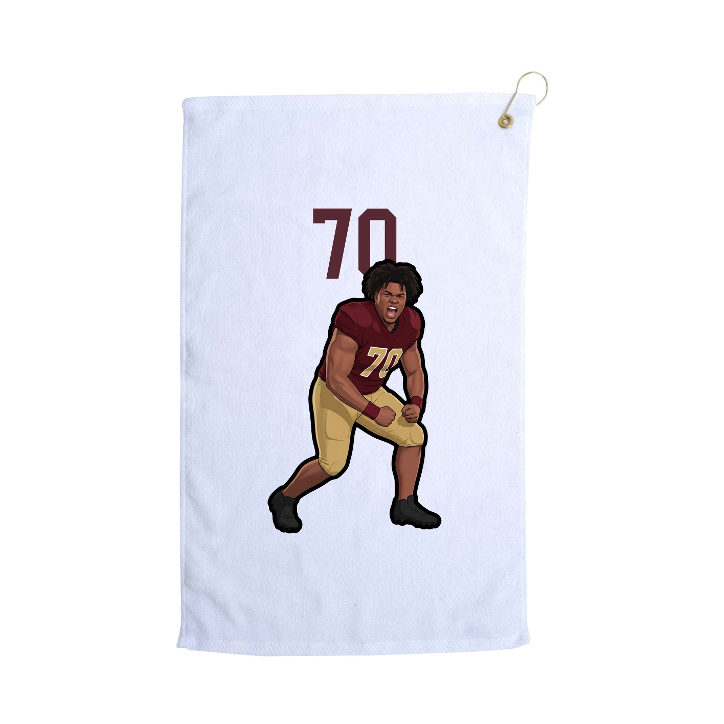 Golf Towel — Number Top in White