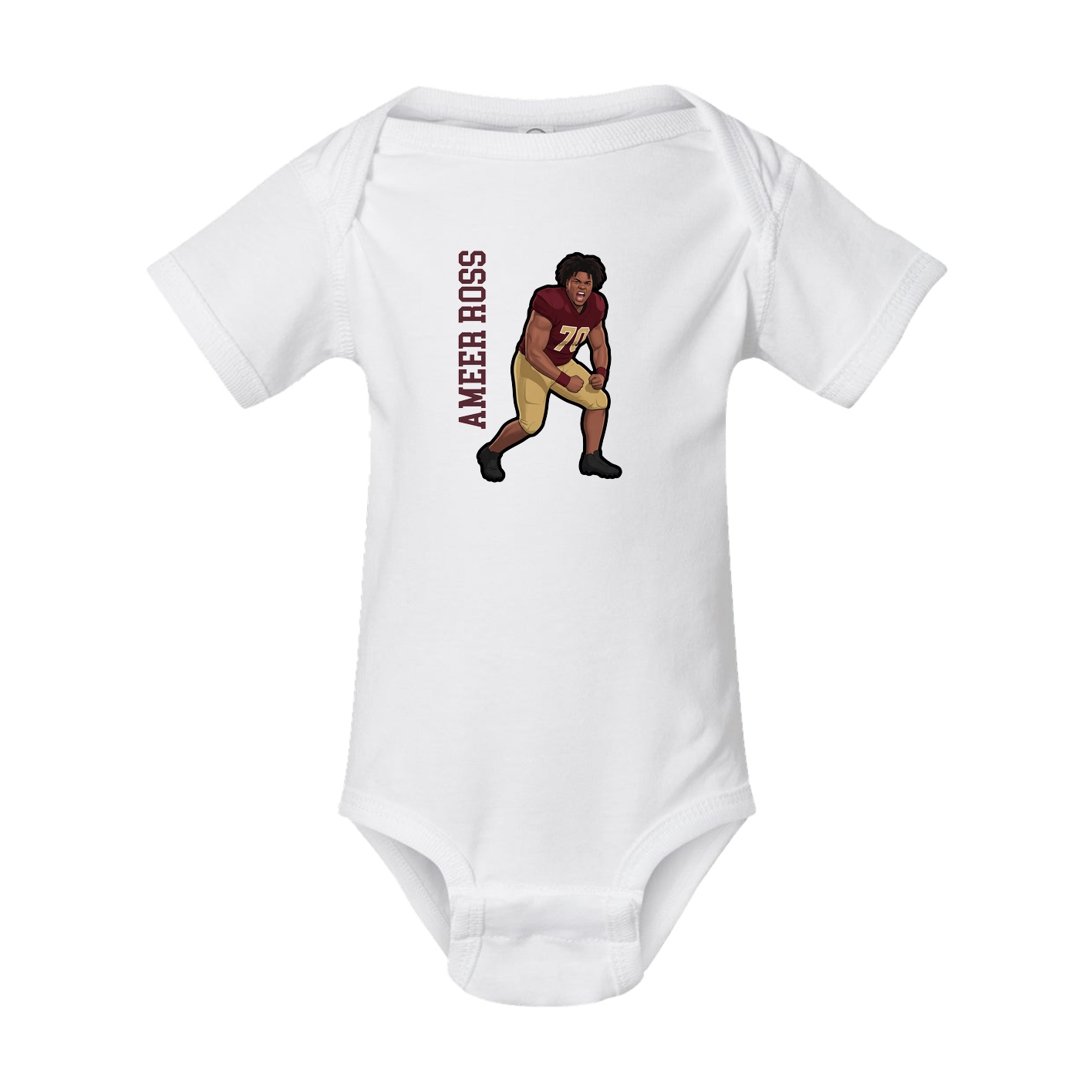 Baby Onesie — Name Vertical in White