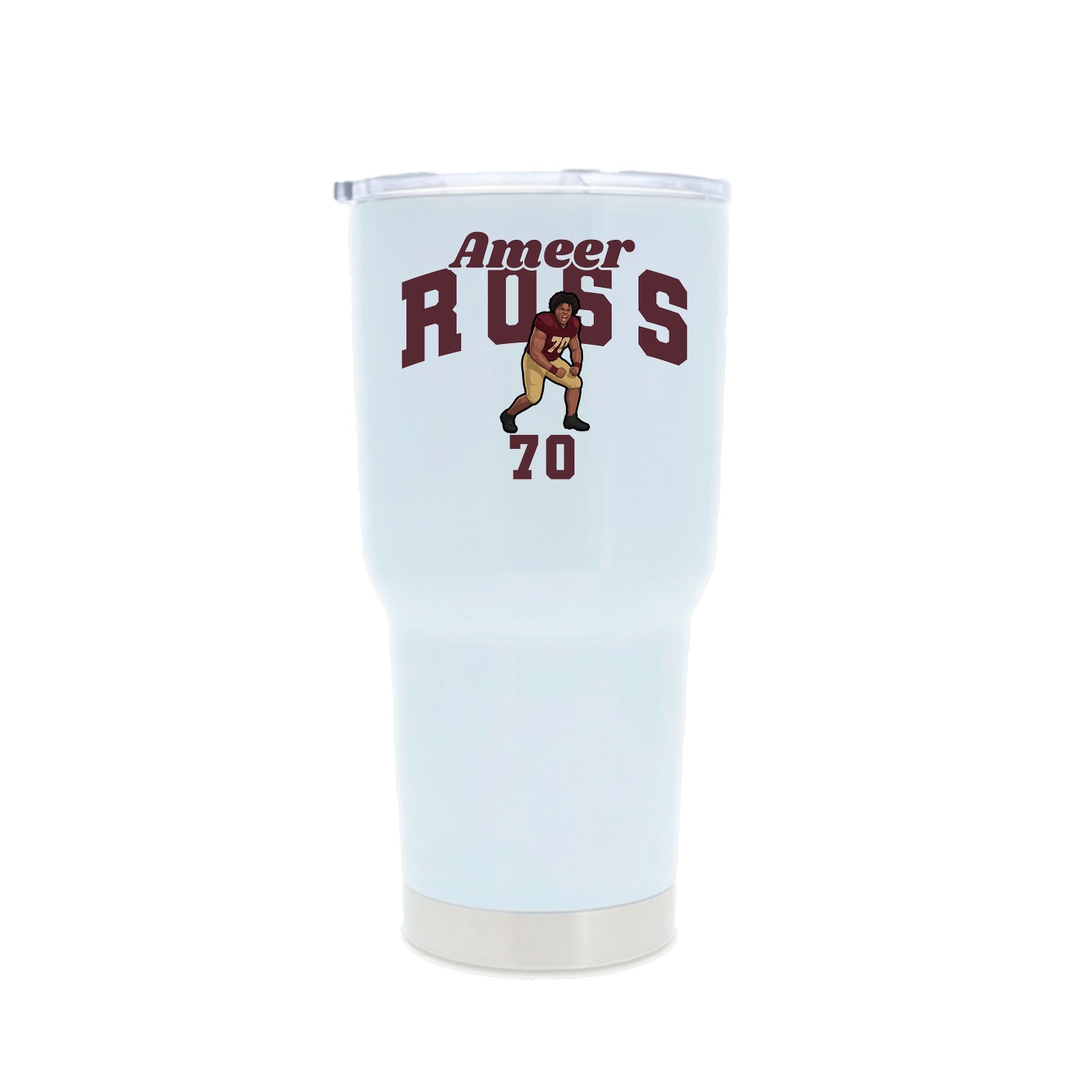 30oz Stainless Steel Tumbler — Signature Arch in White