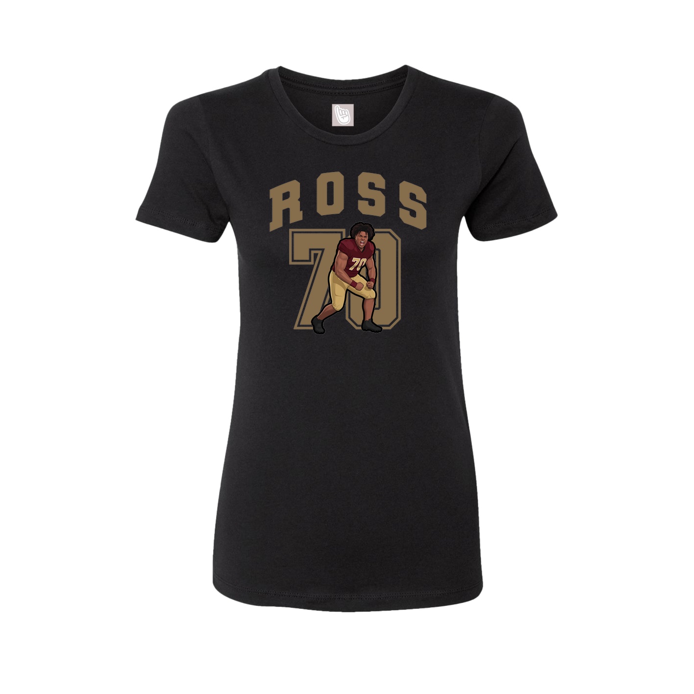 Fitted Women's Tee — Number in Black
