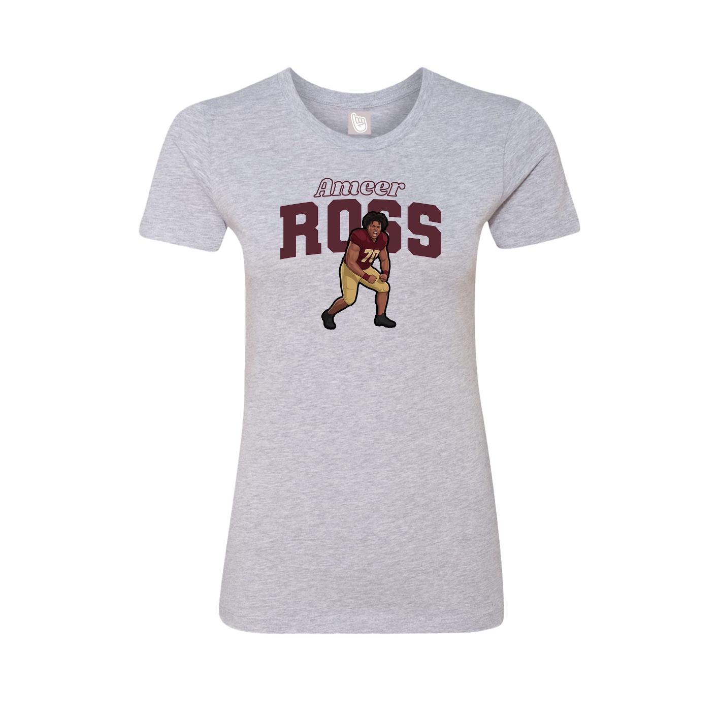 Fitted Women's Tee — Name Arch in Grey
