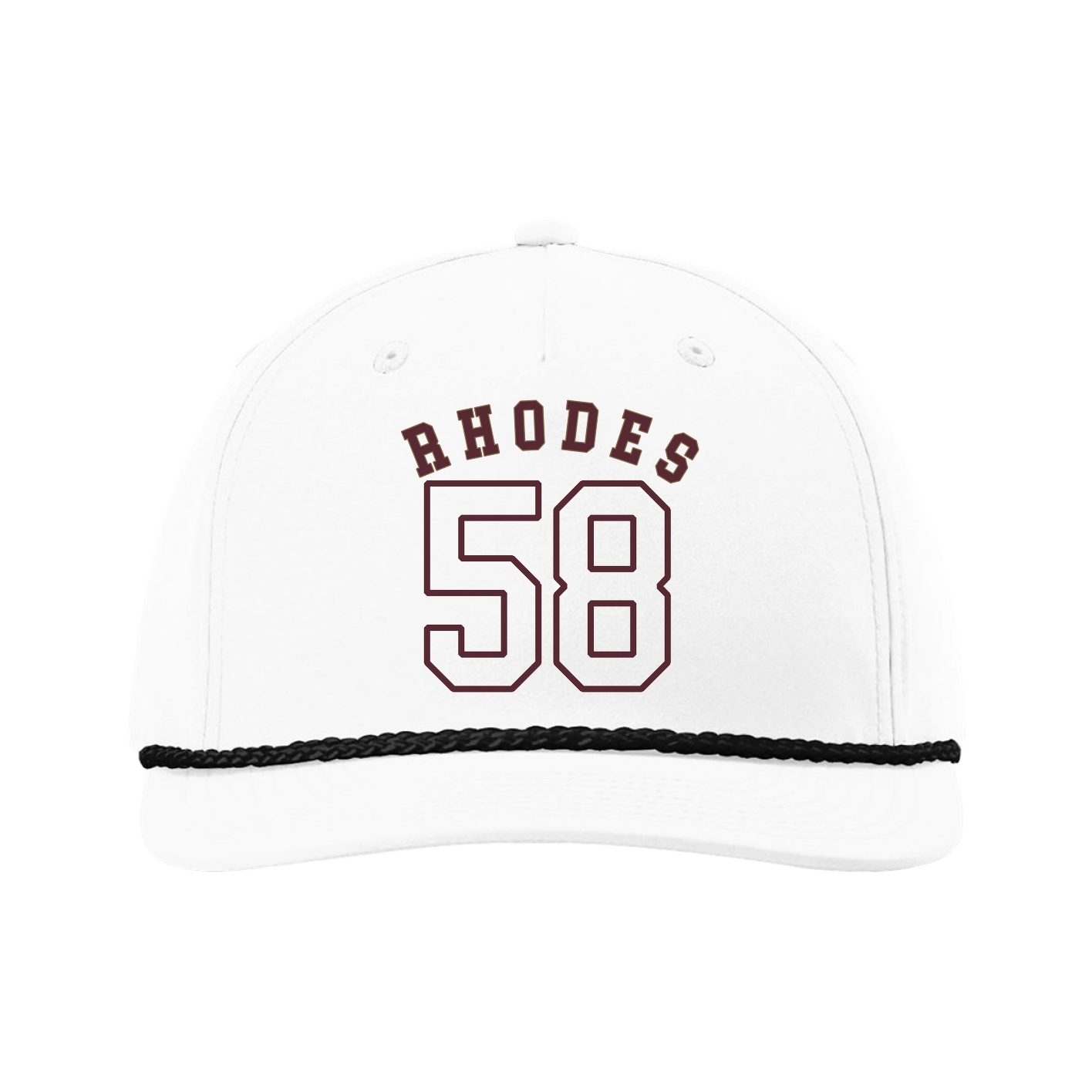 Five-Panel Classic Rope Cap — Shirsey Arch in White