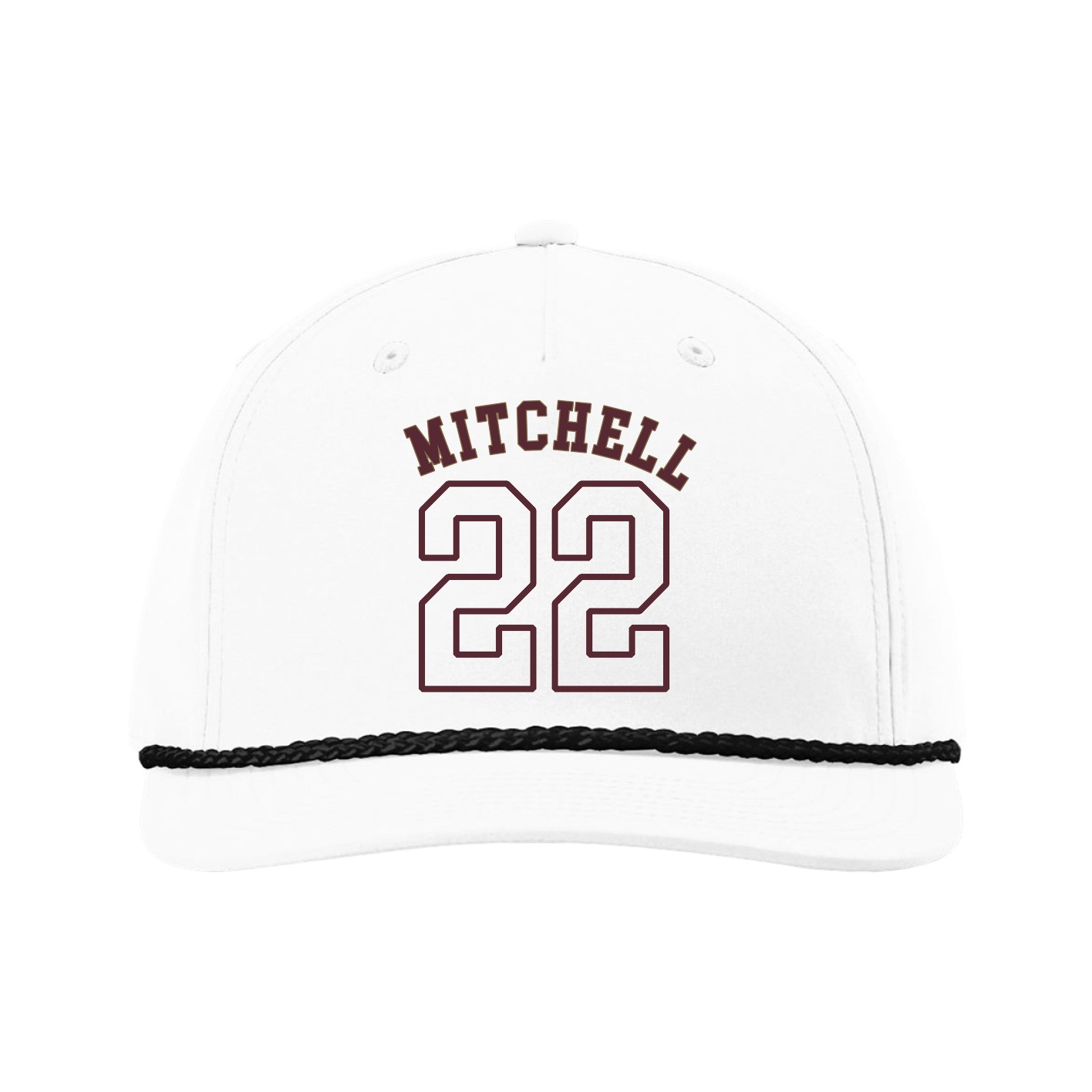 Five-Panel Classic Rope Cap — Shirsey Arch in White