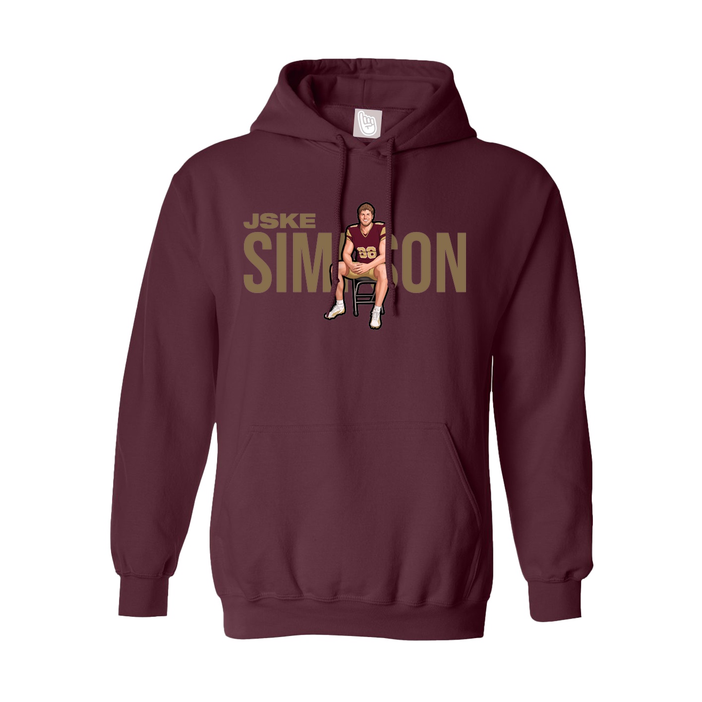 Hoodie — Player Name in Maroon
