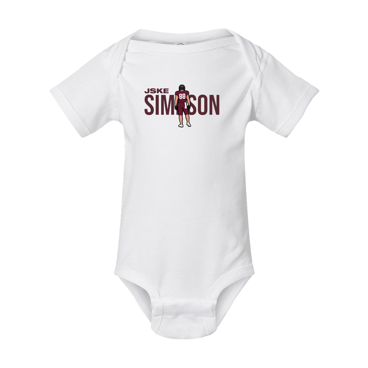 Baby Onesie — Player Name in White
