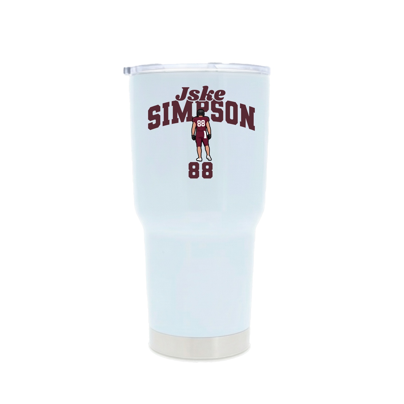 30oz Stainless Steel Tumbler — Signature Arch in White