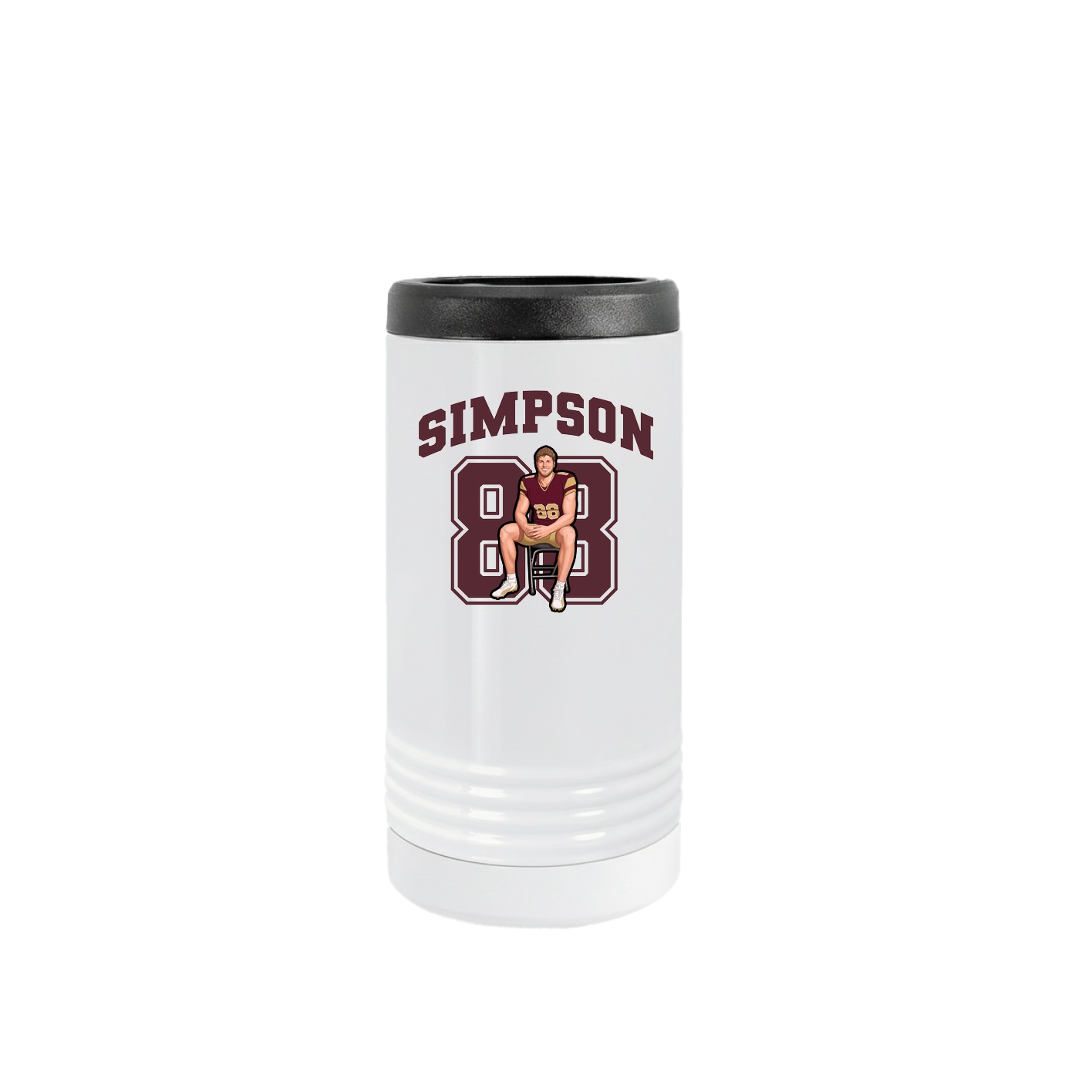 Slim Beverage Holder — Number in White