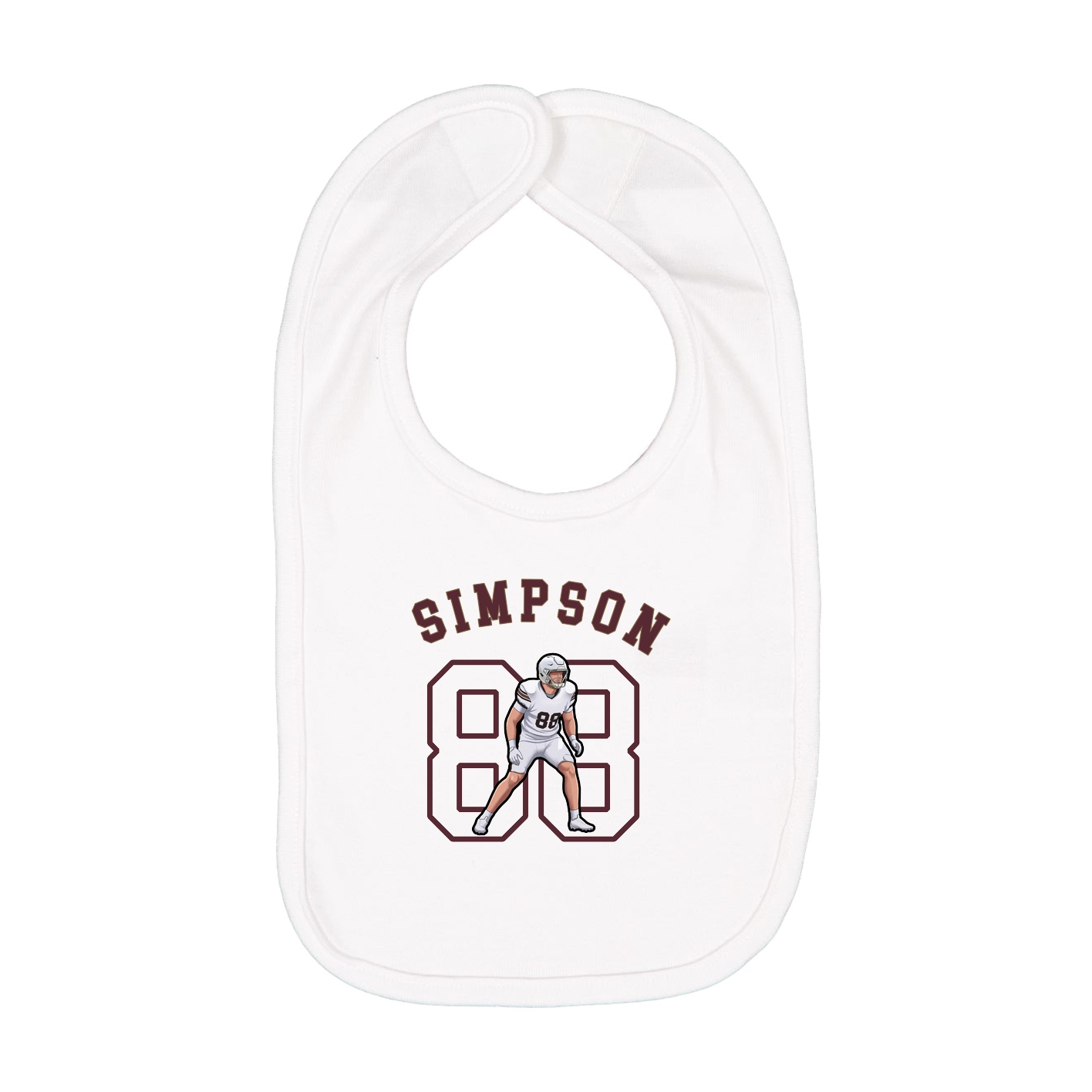 Infant Bib — Shirsey Arch in White