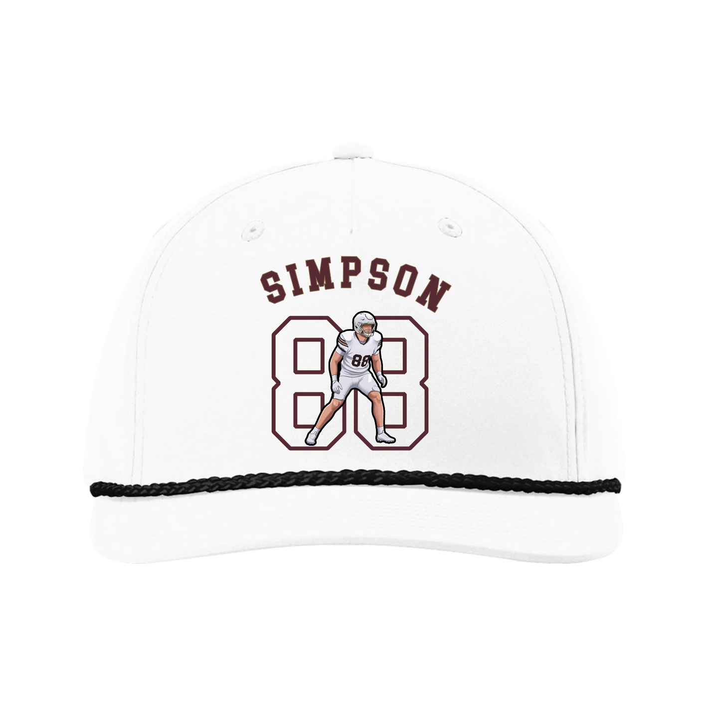 Five-Panel Classic Rope Cap — Shirsey Arch in White