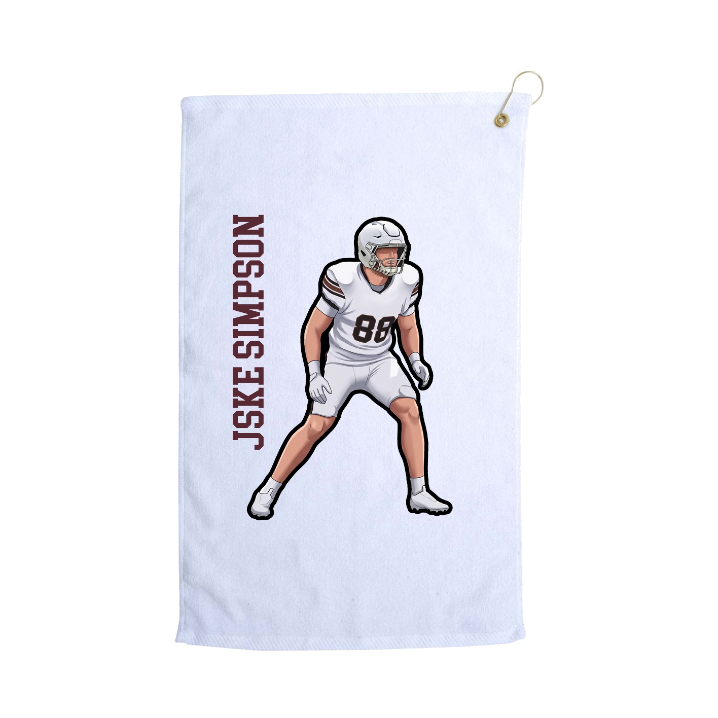 Golf Towel — Name Vertical in White