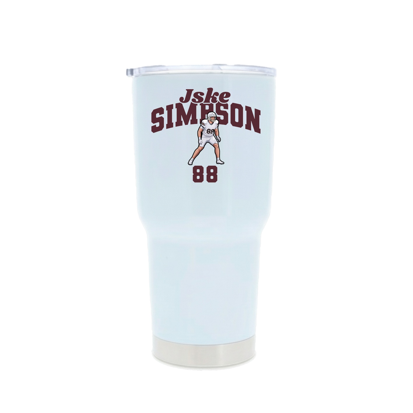 30oz Stainless Steel Tumbler — Signature Arch in White