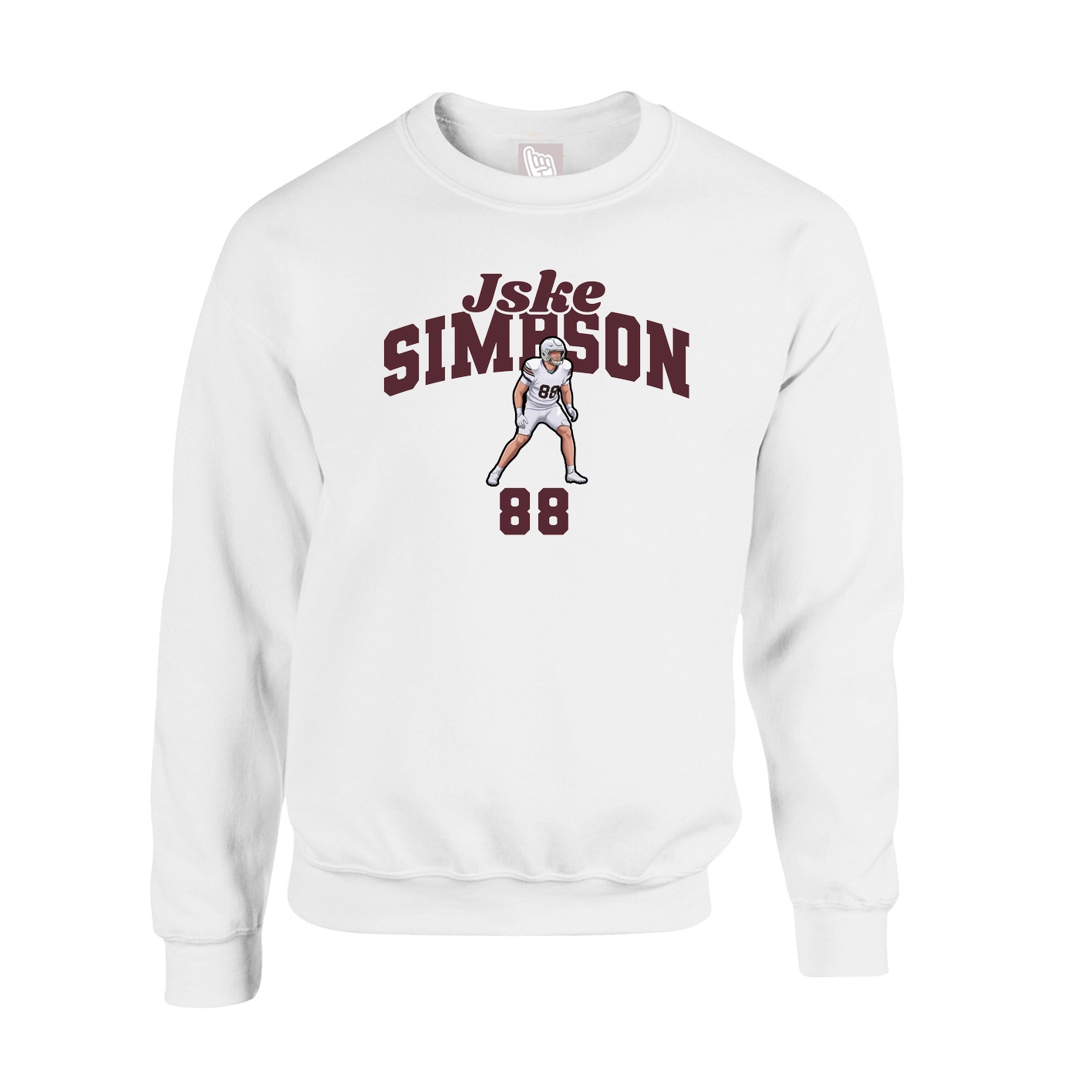 Fleece Crew — Signature Arch in White