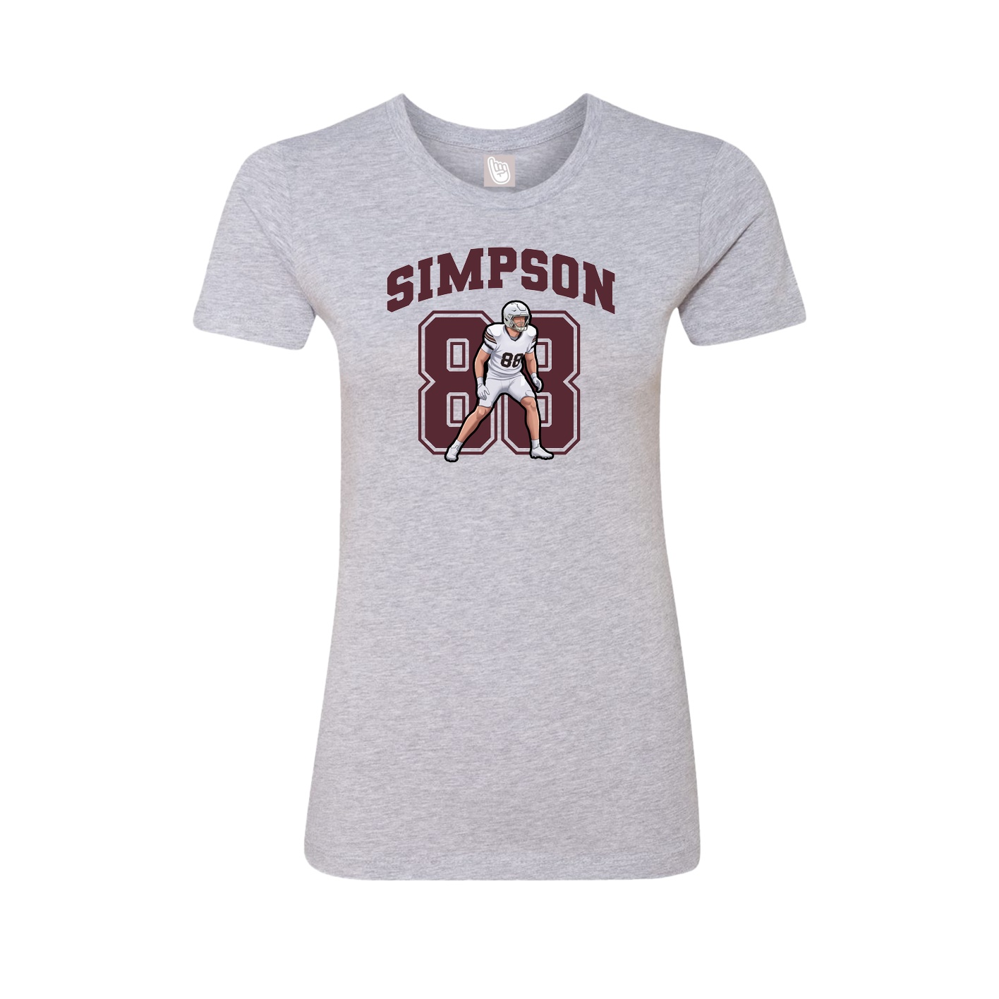 Fitted Women's Tee — Number in Grey