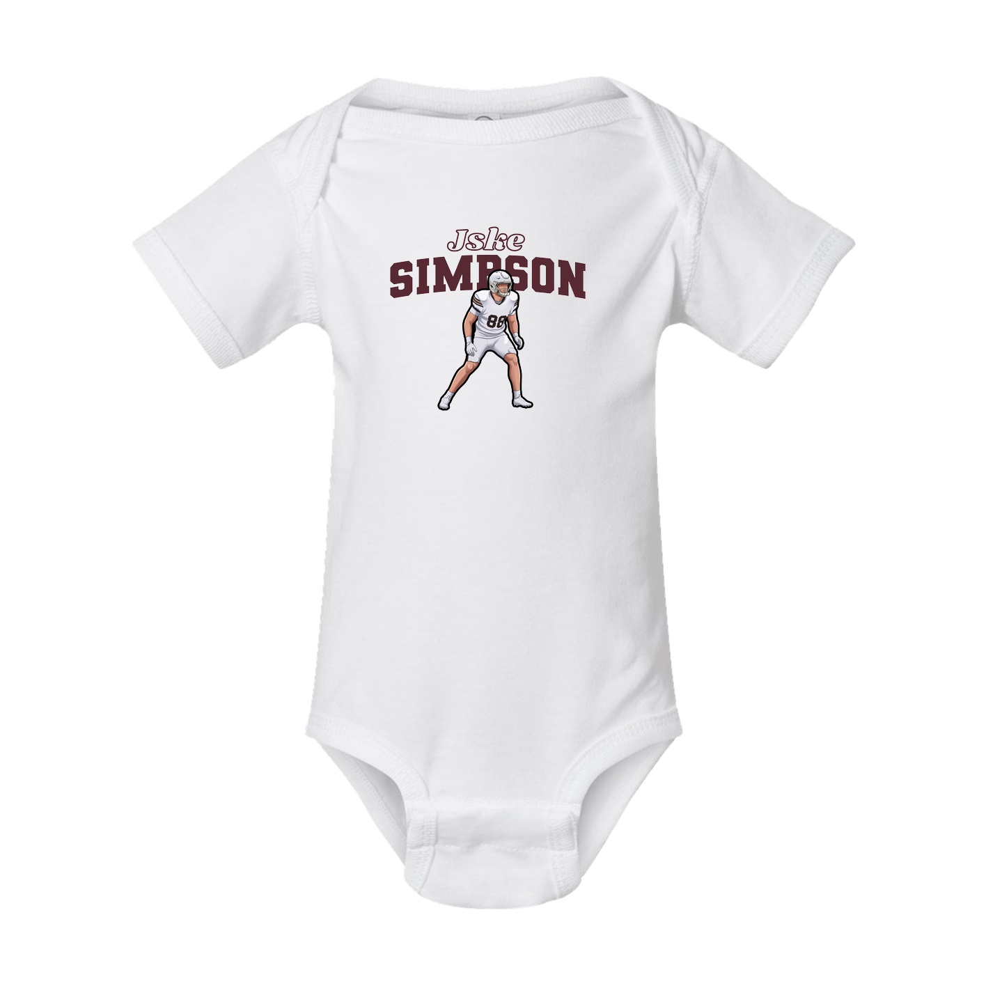 Baby Onesie — Name Arch in White