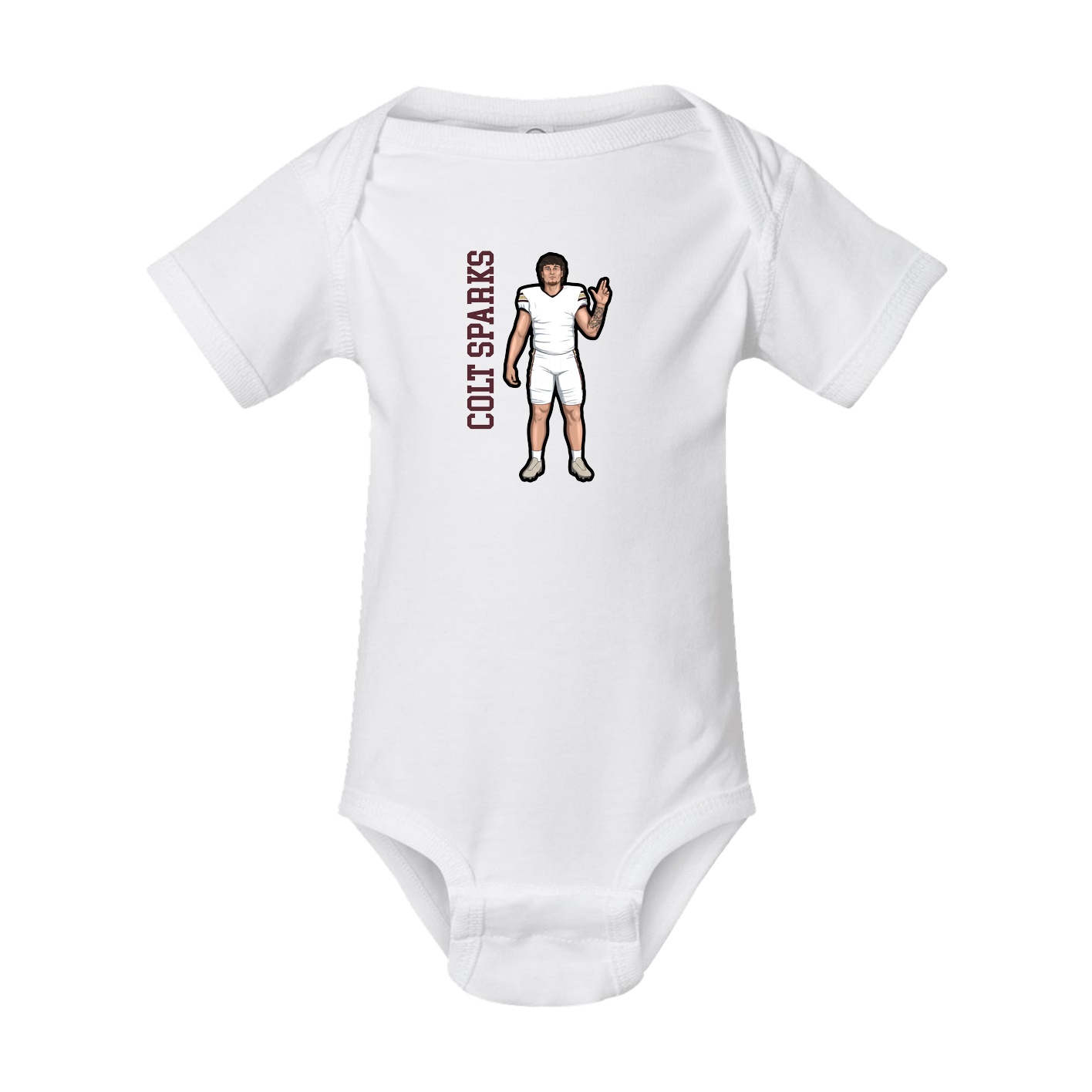 Baby Onesie — Name Vertical in White