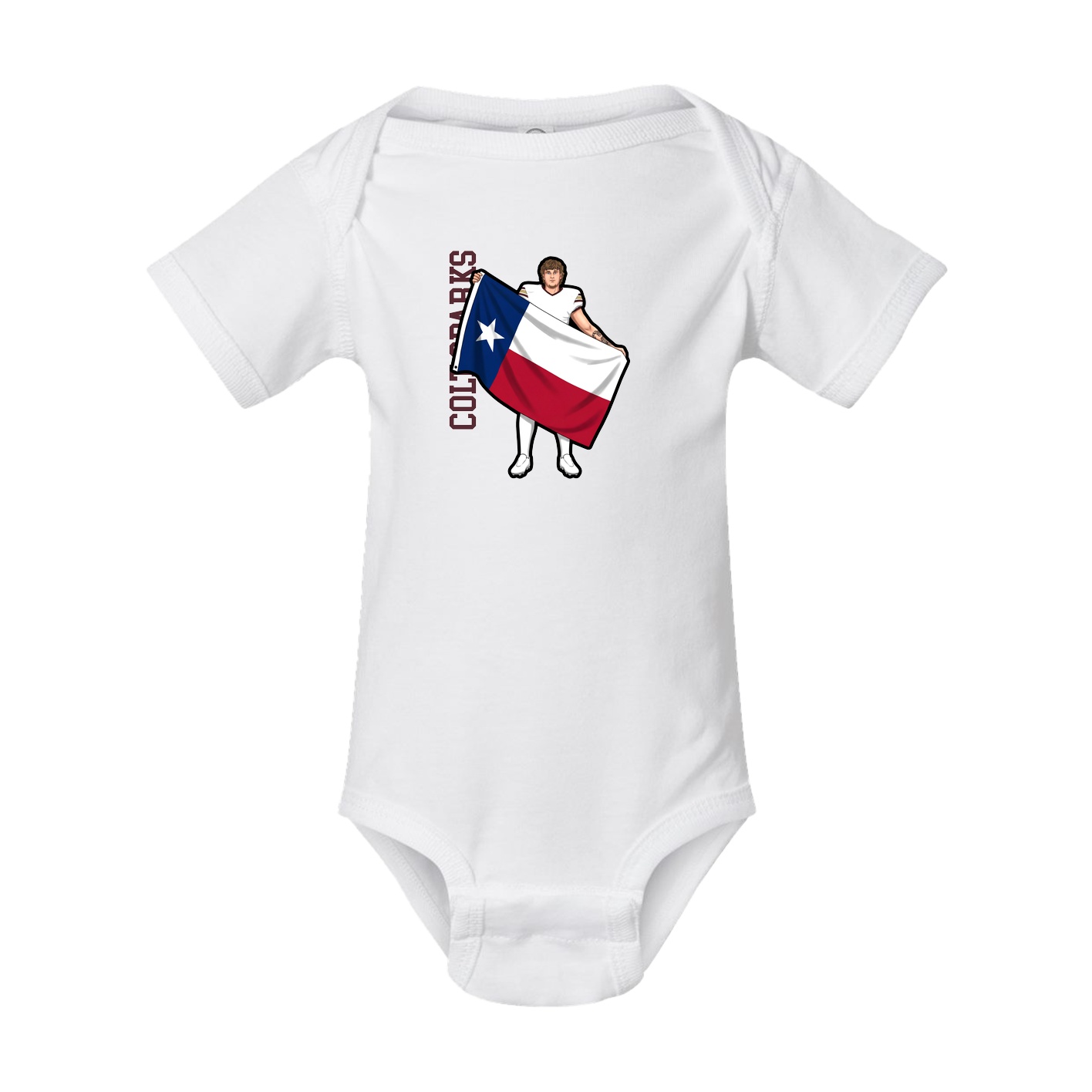 Baby Onesie — Name Vertical in White