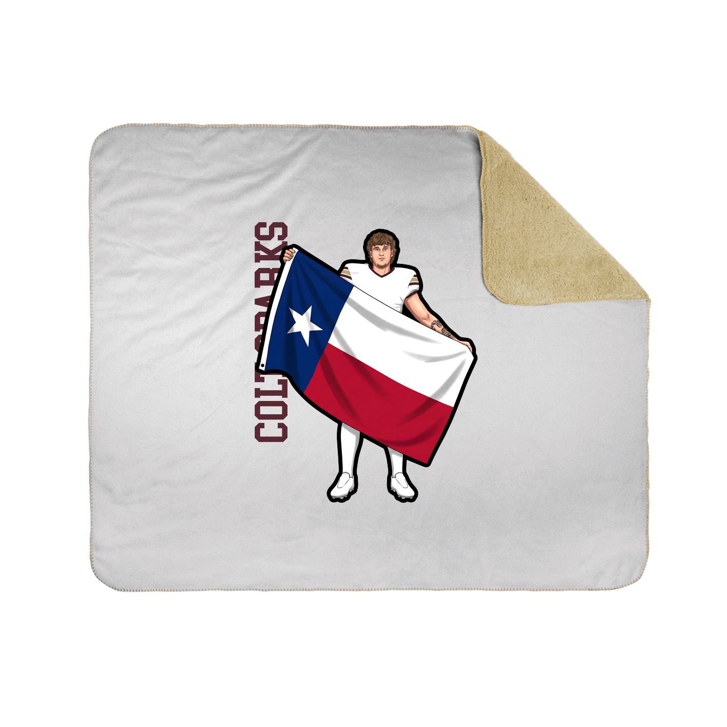 Throw Blanket — Name Vertical in White