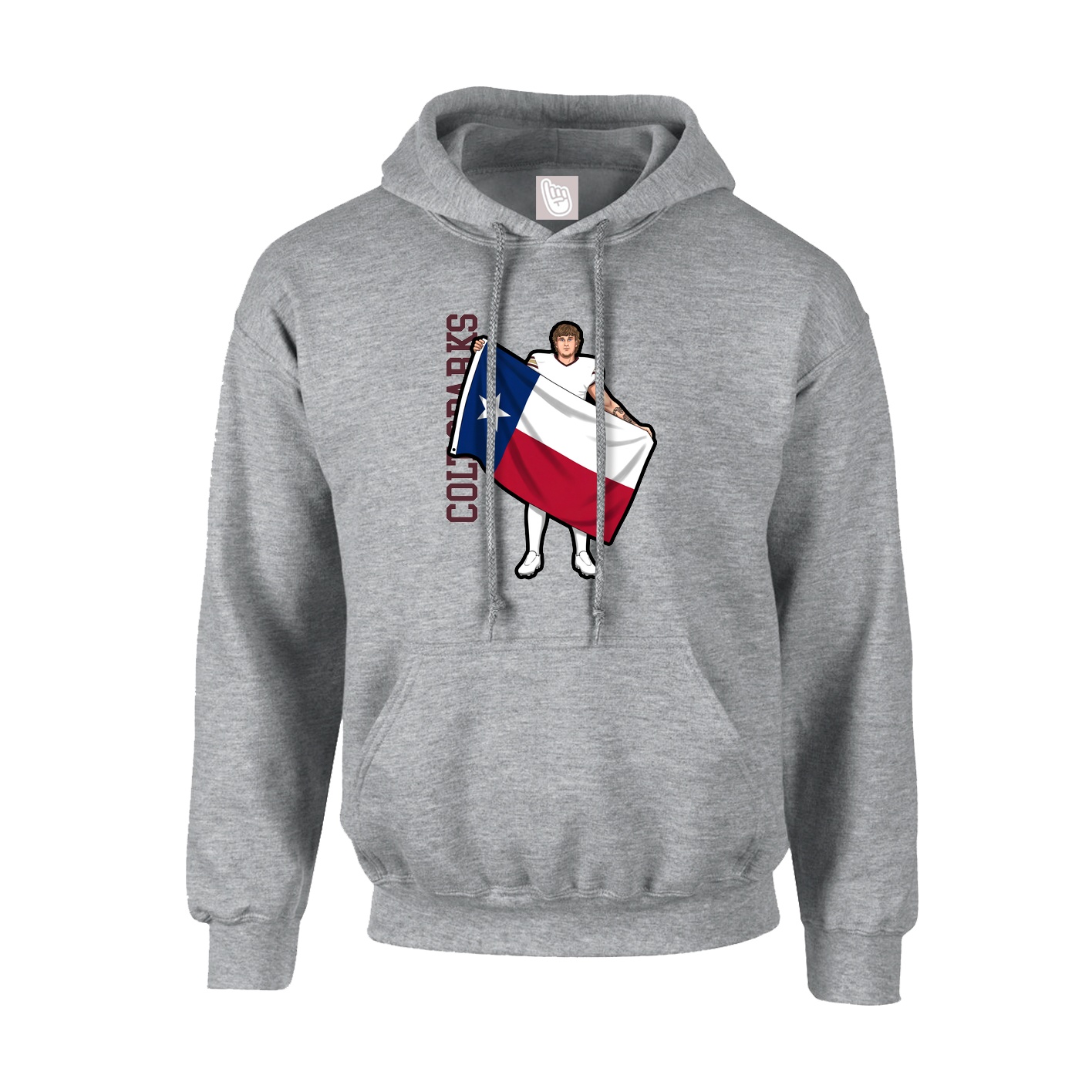 Hoodie — Name Vertical in Grey