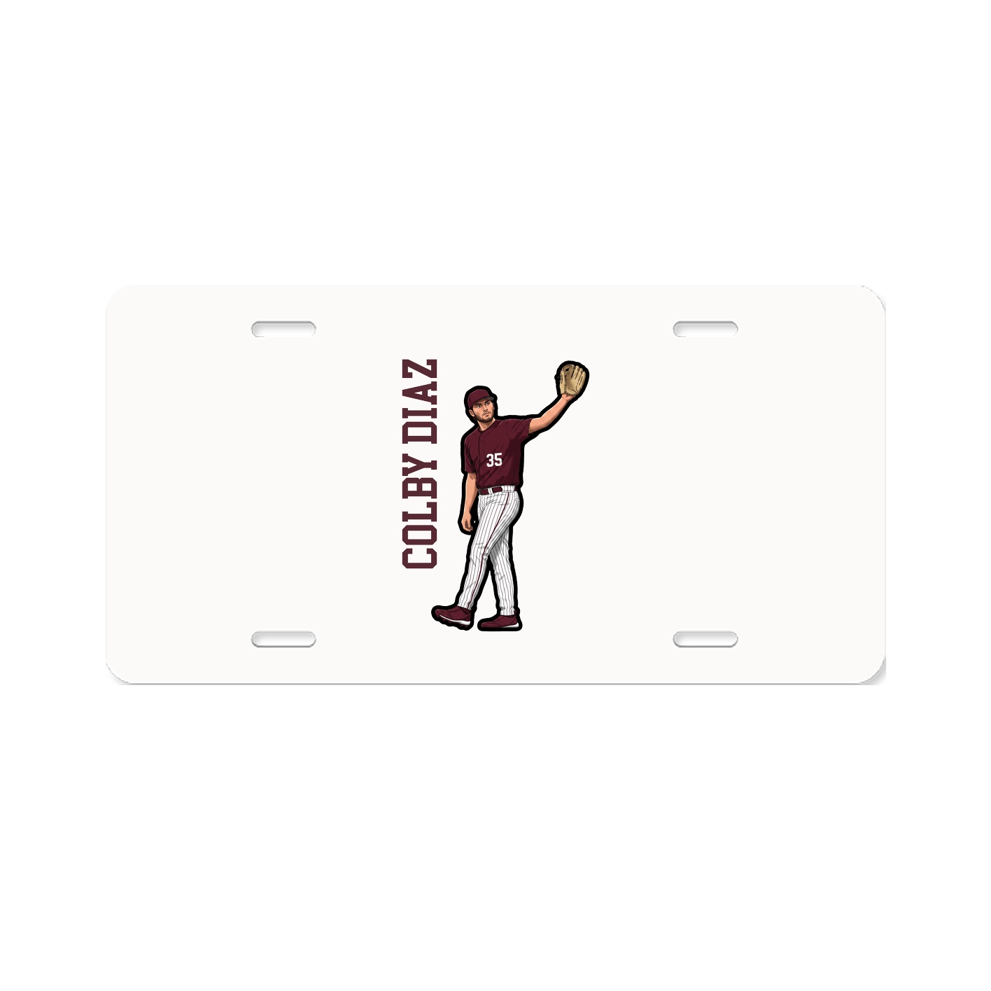 License Plate — Name Vertical in Classic