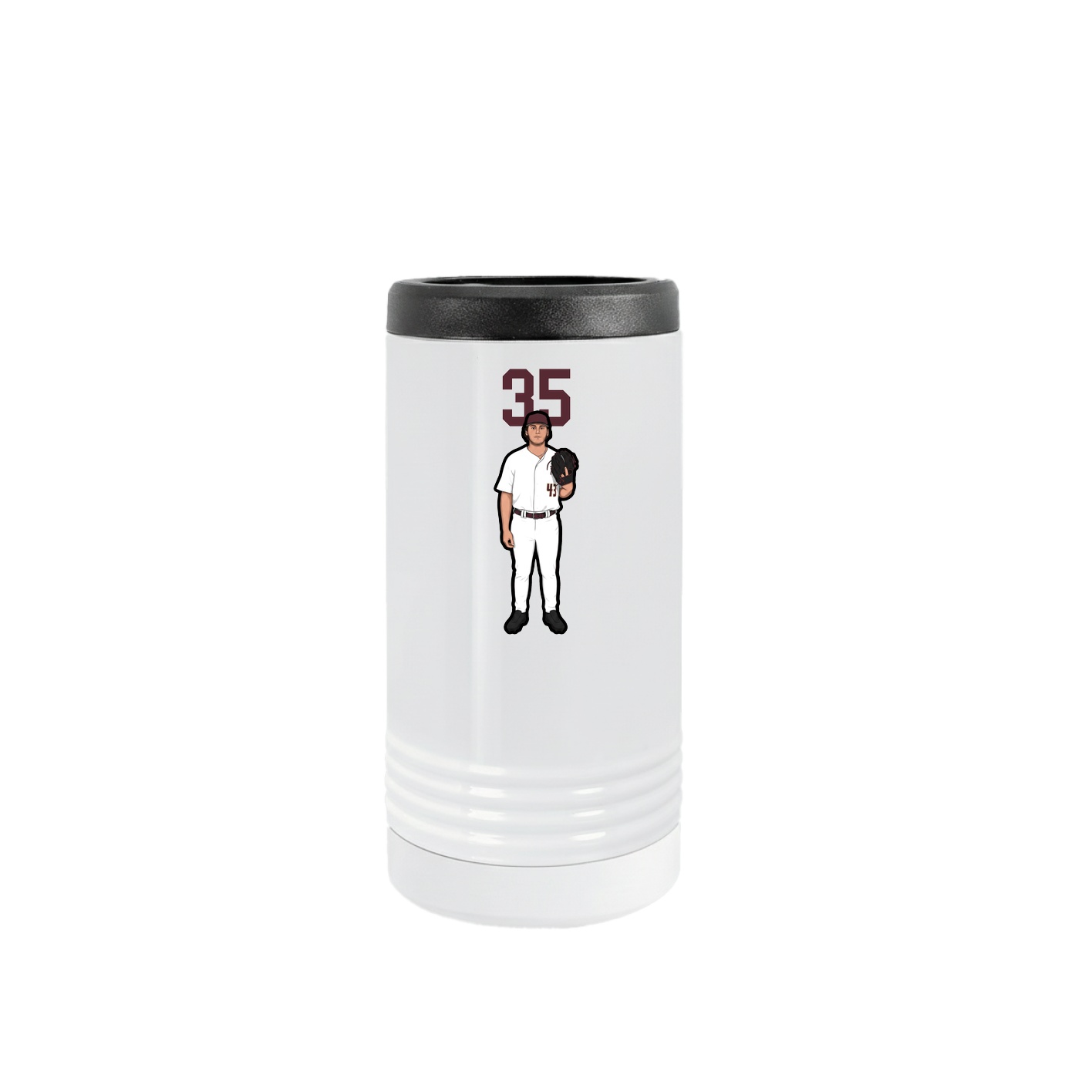 Slim Beverage Holder — Number Top in White