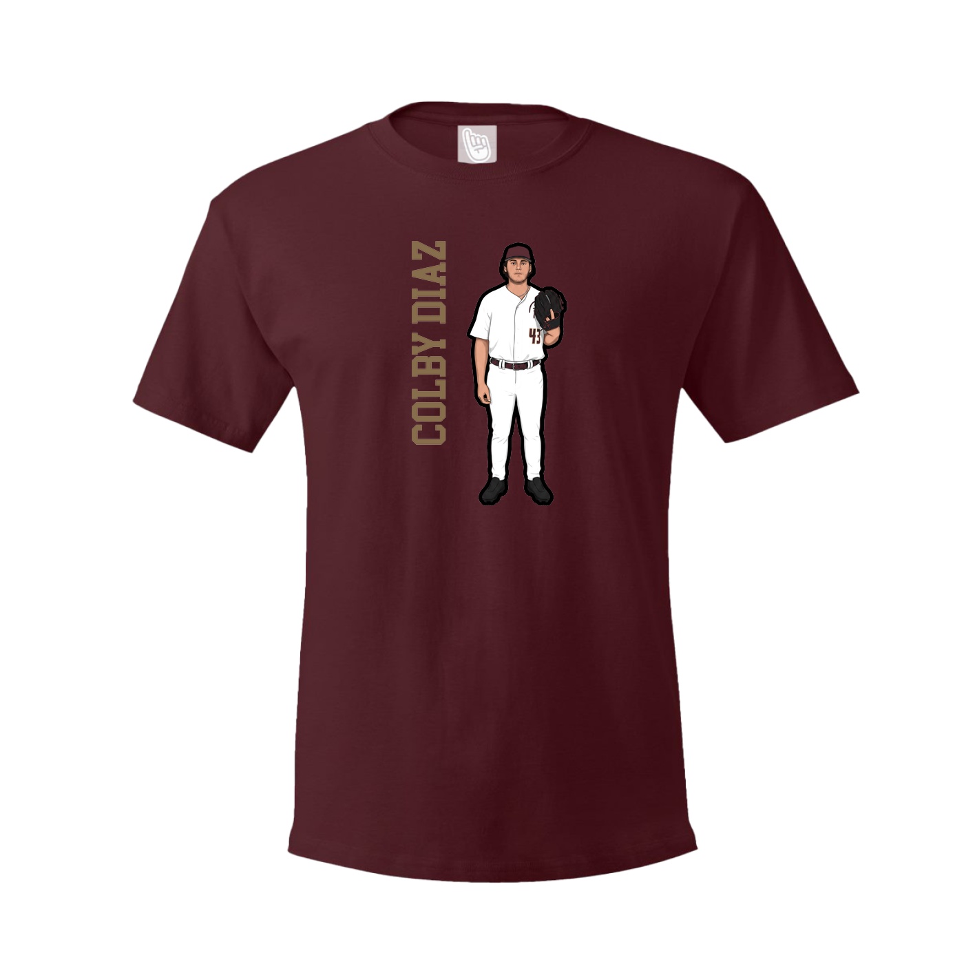 Tee — Name Vertical in Maroon