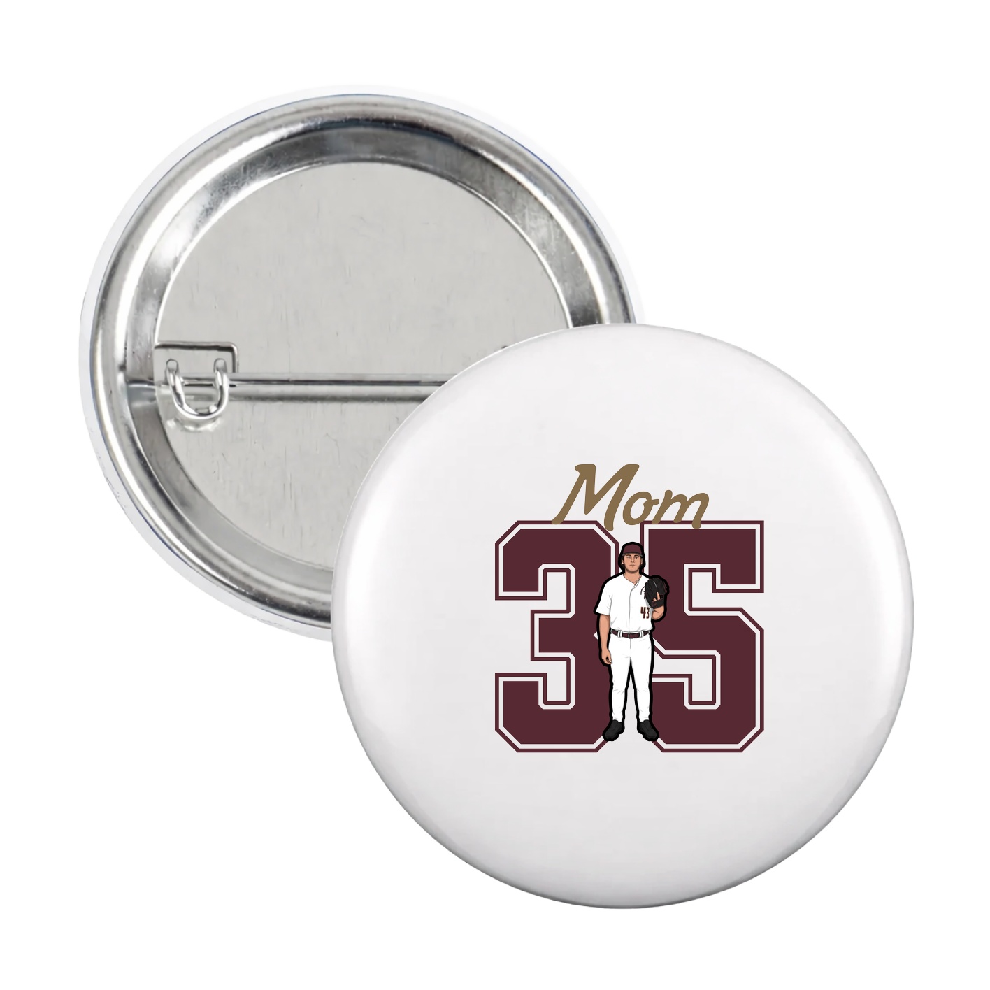Game Day Button — Mothers Day Shirsey in White