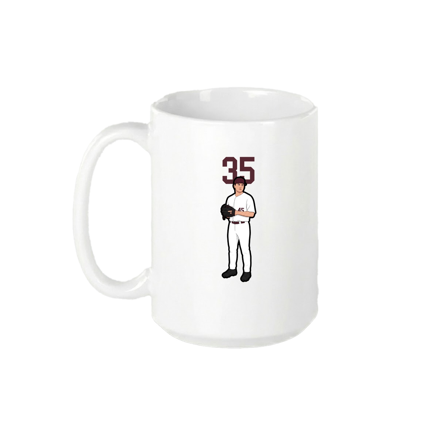 15oz Coffee Mug — Number Top in White
