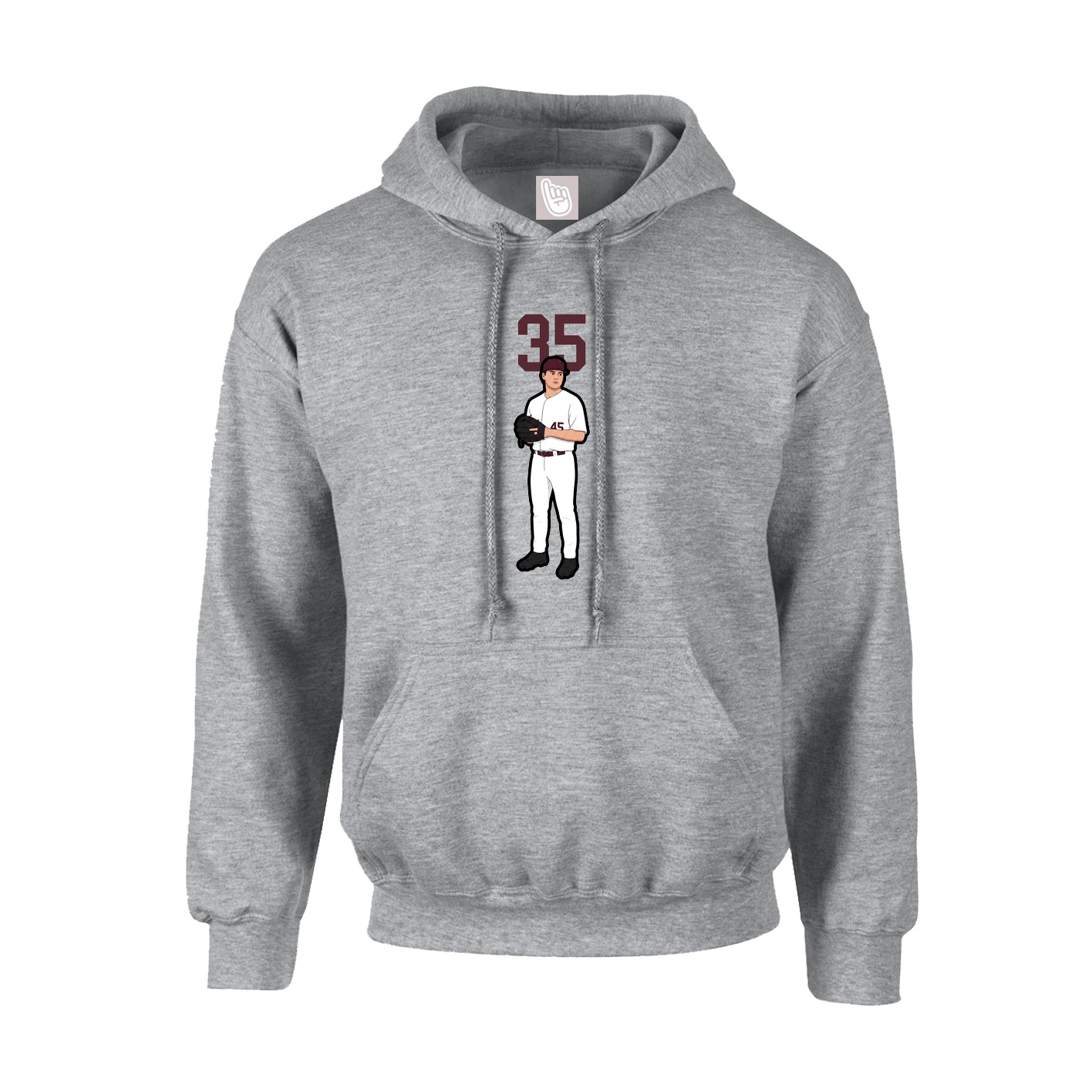 Youth Hoodie — Number Top in Grey