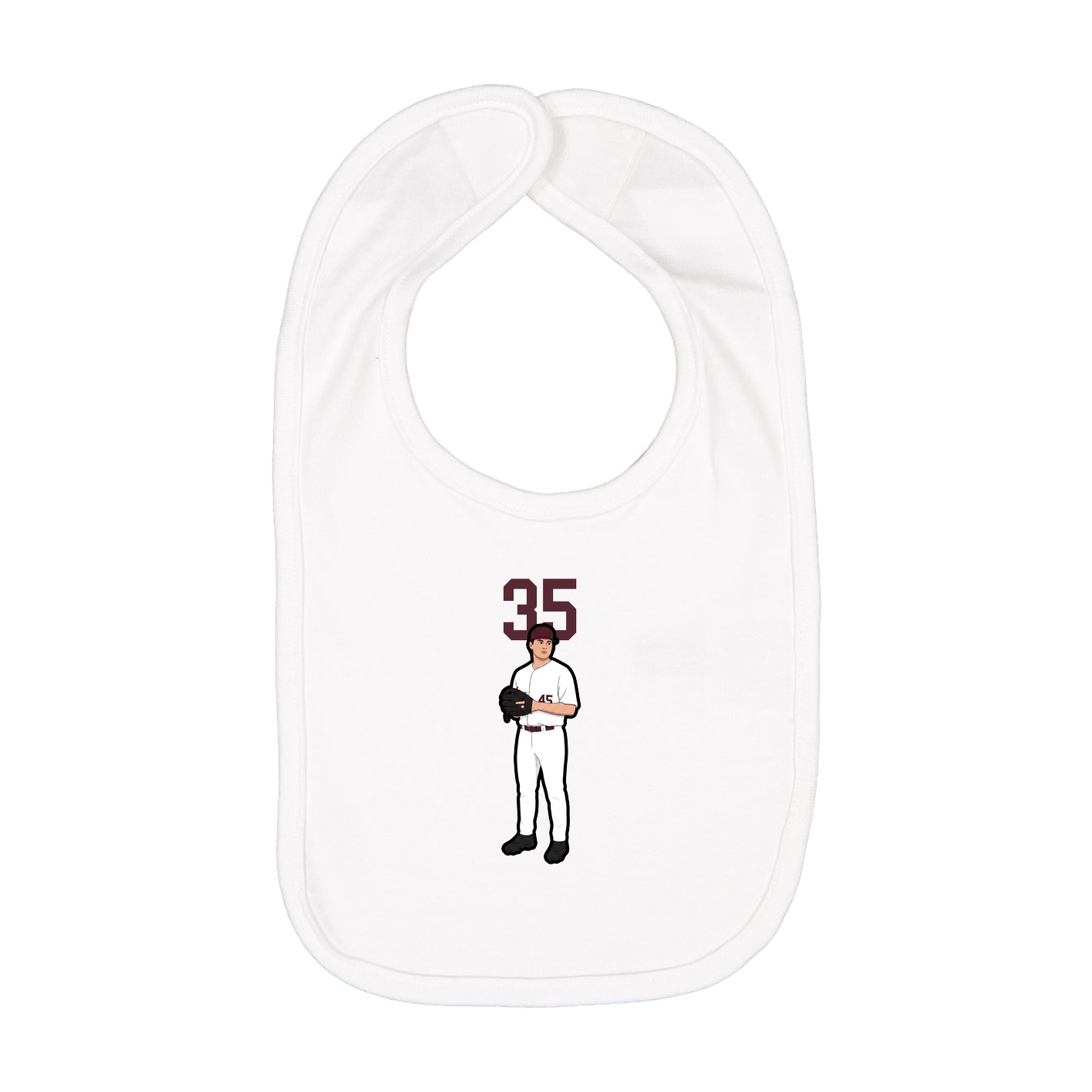 Infant Bib — Number Top in White