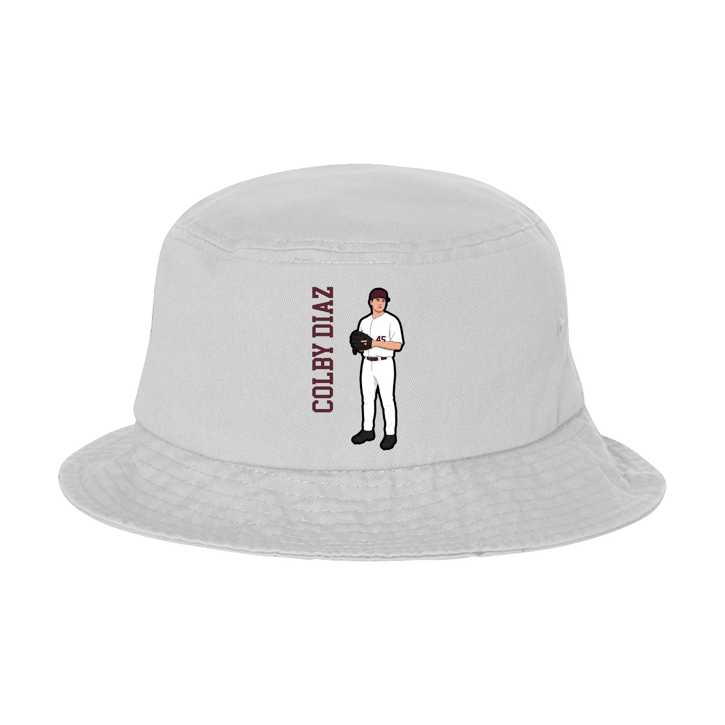 Bucket Cap — Name Vertical in White