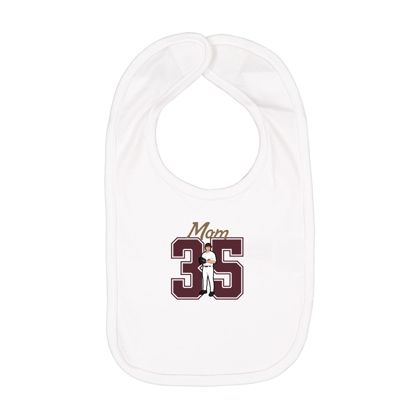 Infant Bib — Mothers Day Shirsey in White
