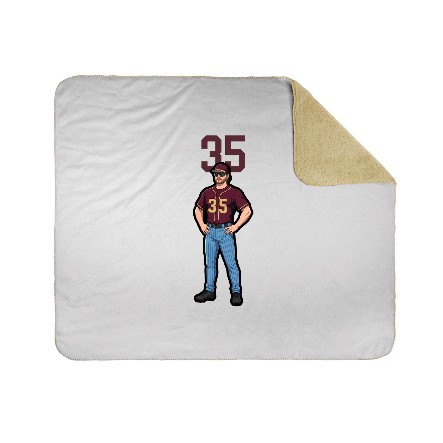 Throw Blanket — Number Top in White